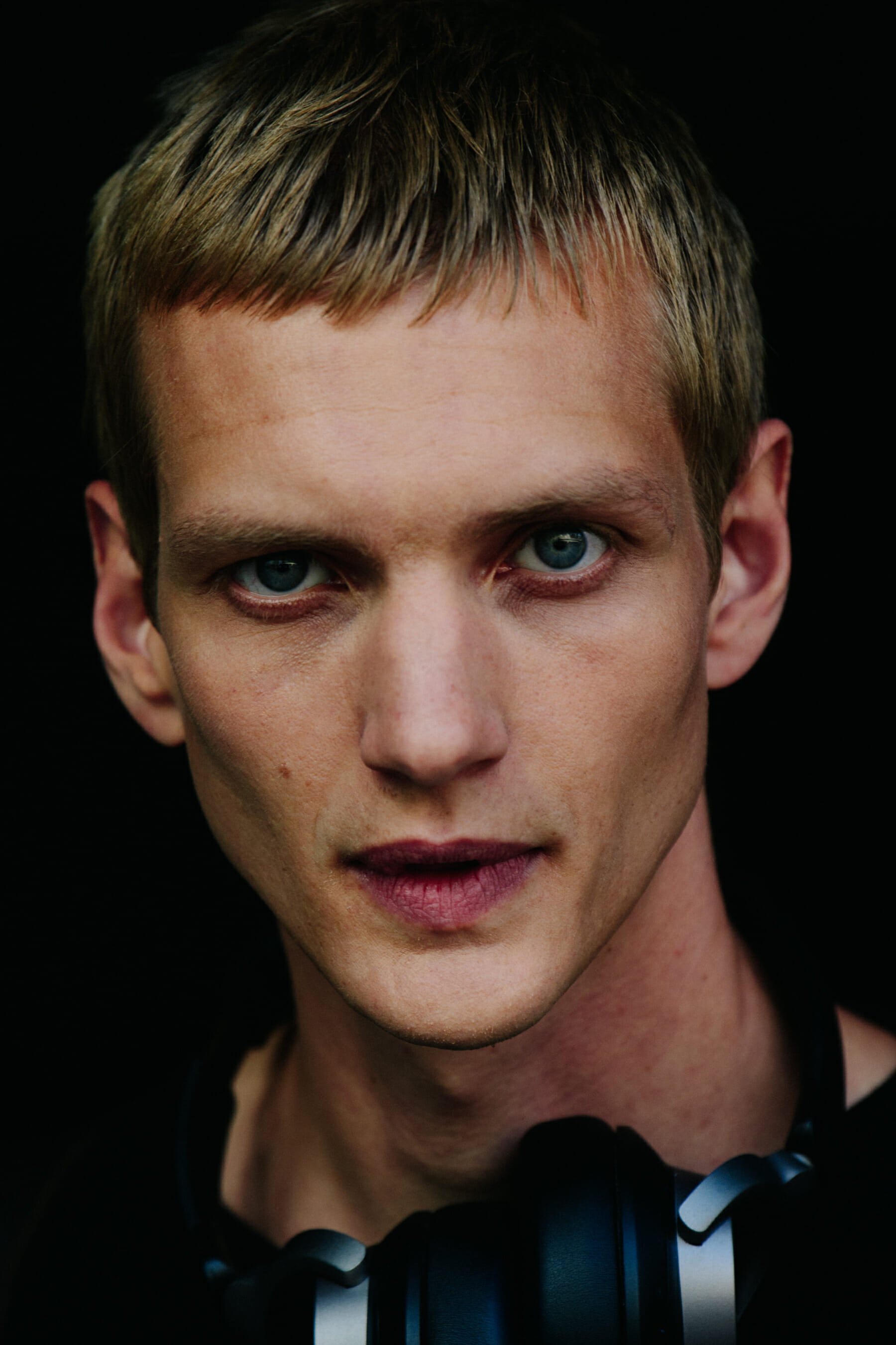 Portrait of model with blue eyes
