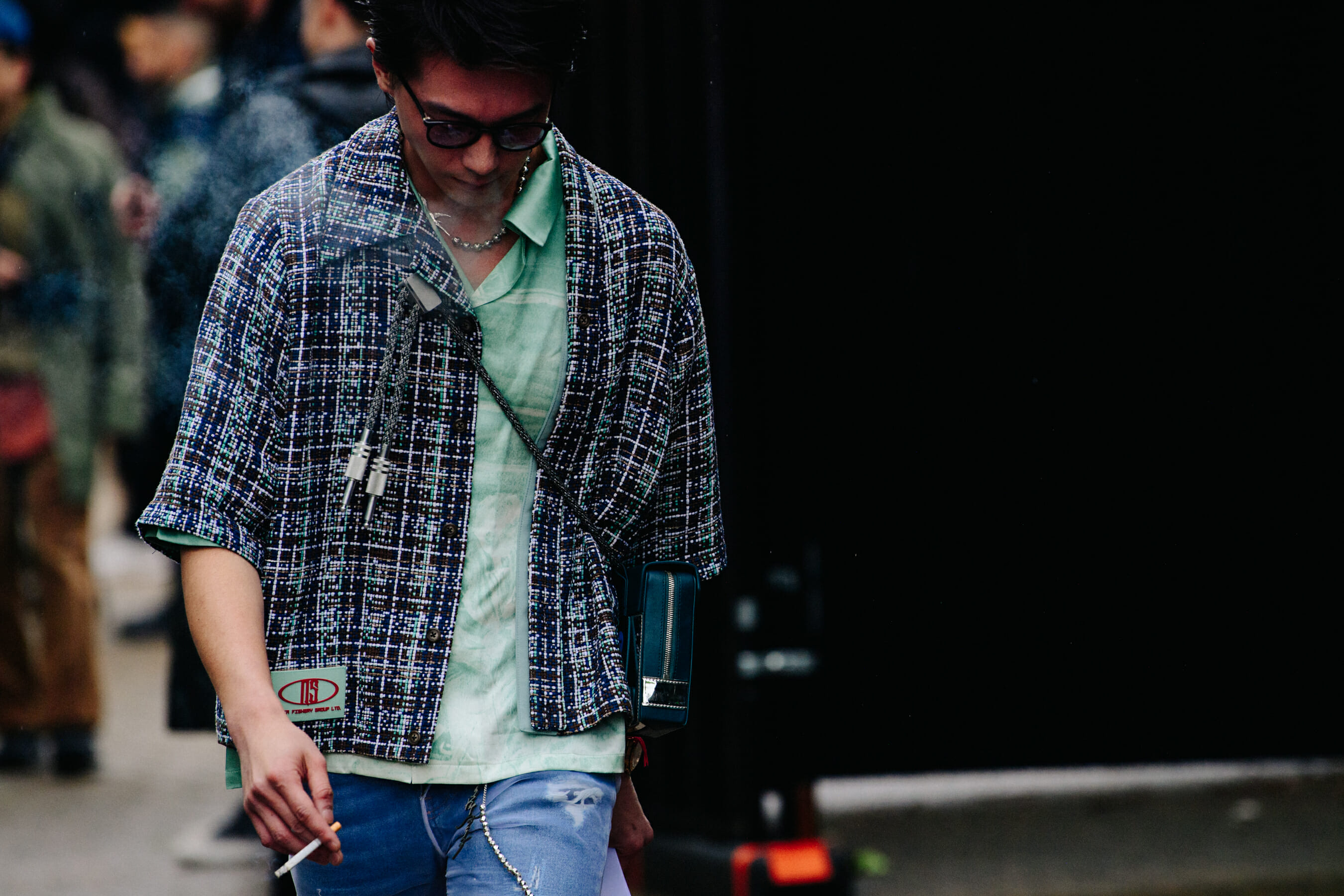 Man wearing pattern shirt