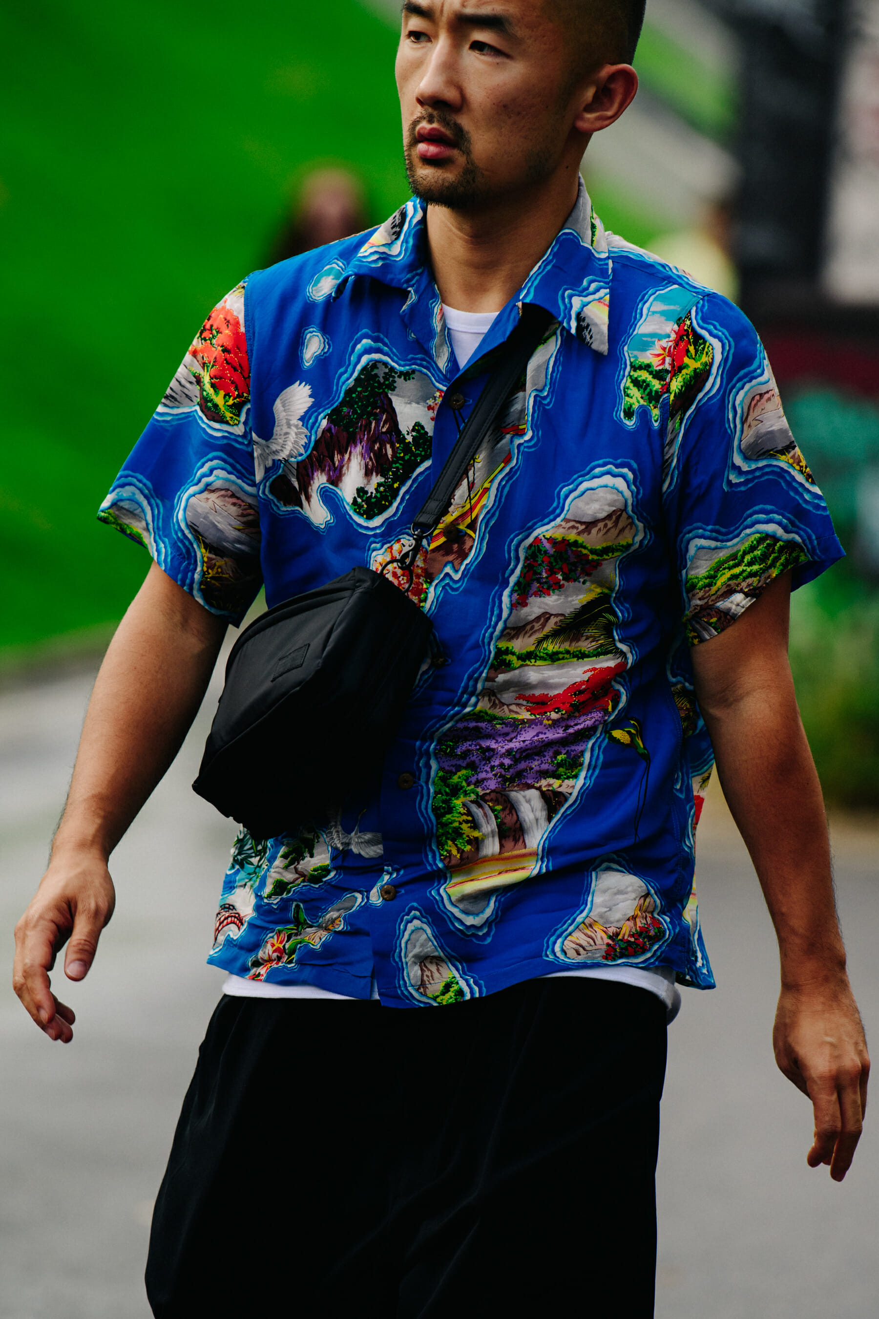 Man wearing blue shirt