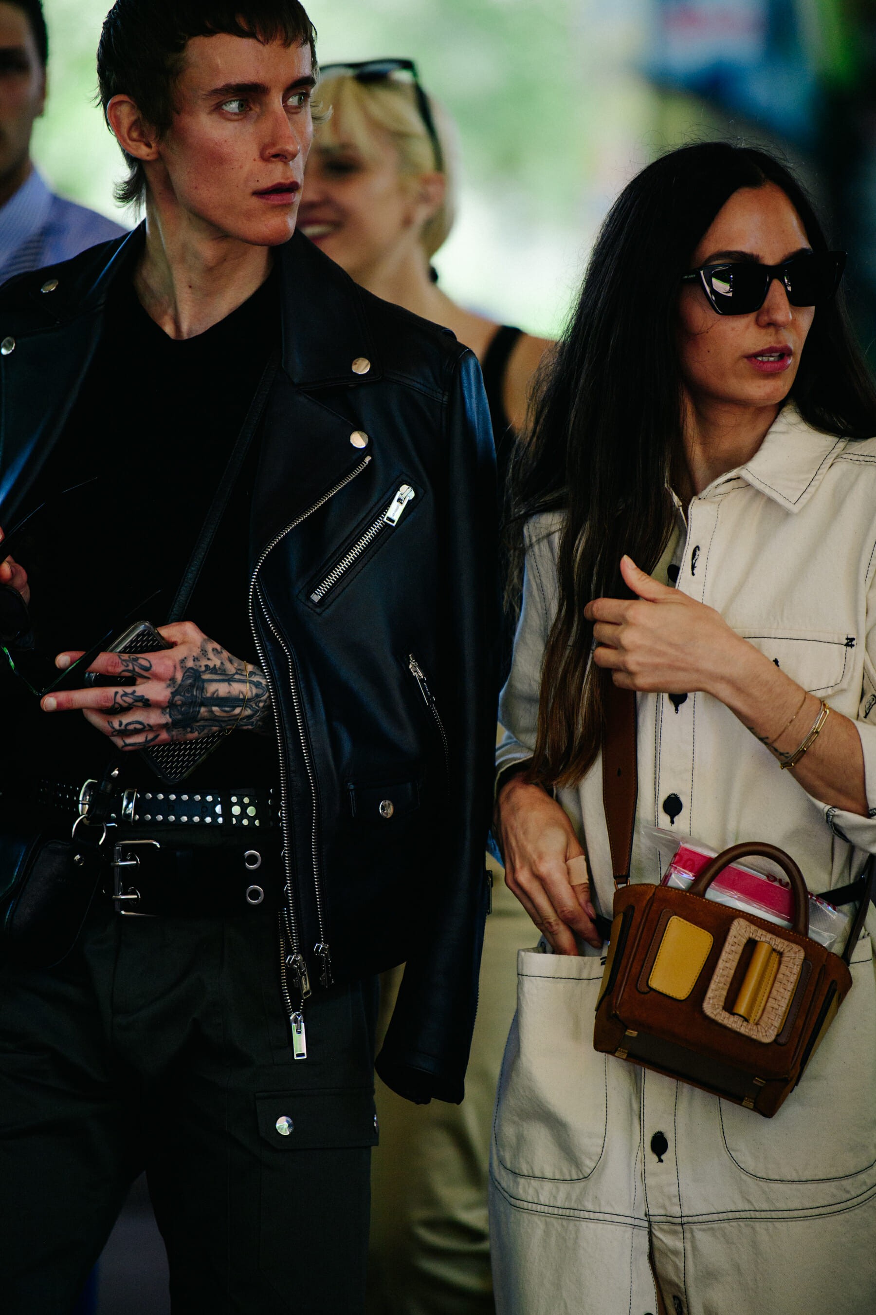 Couple wearing black and tan