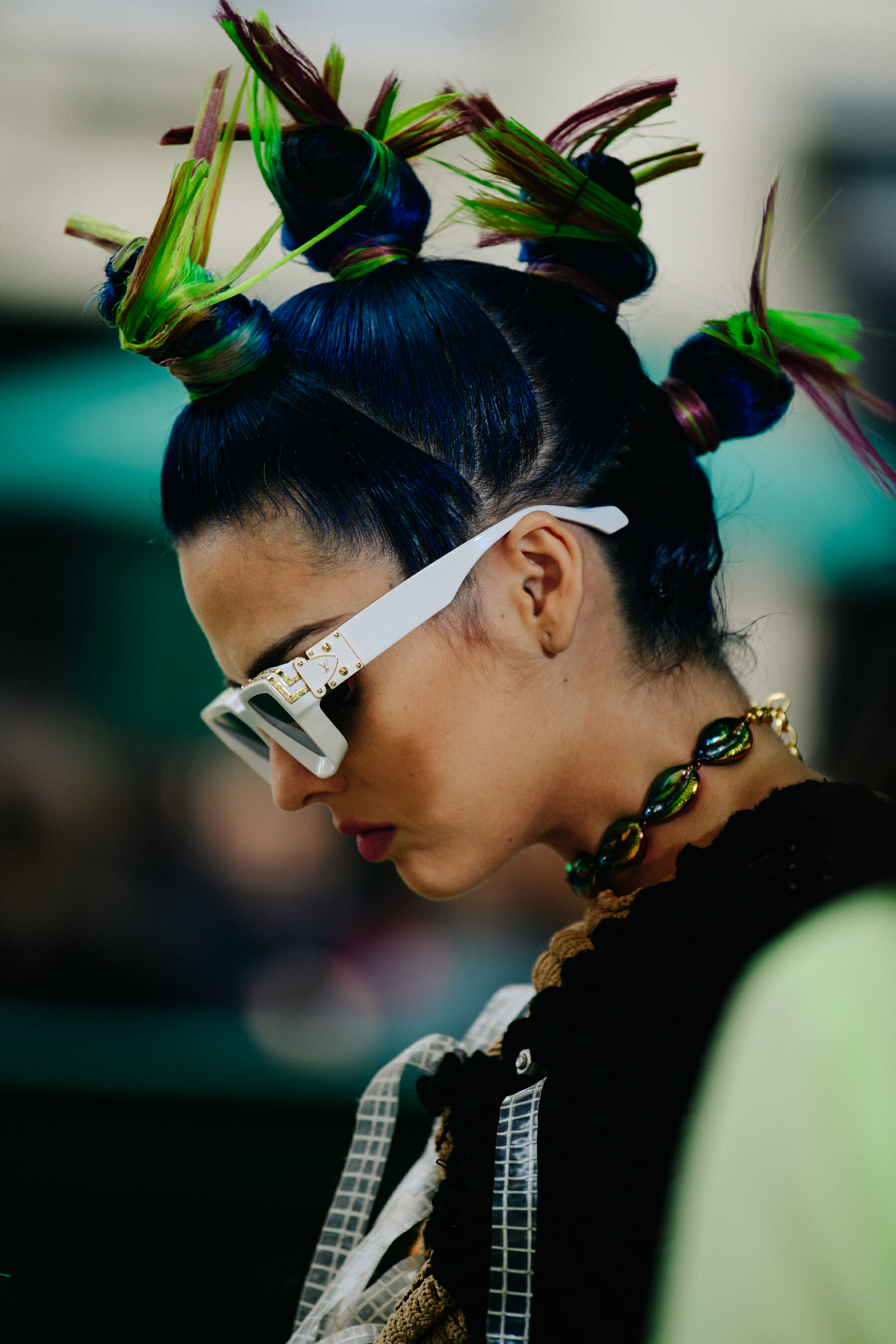 Woman with colourful hair