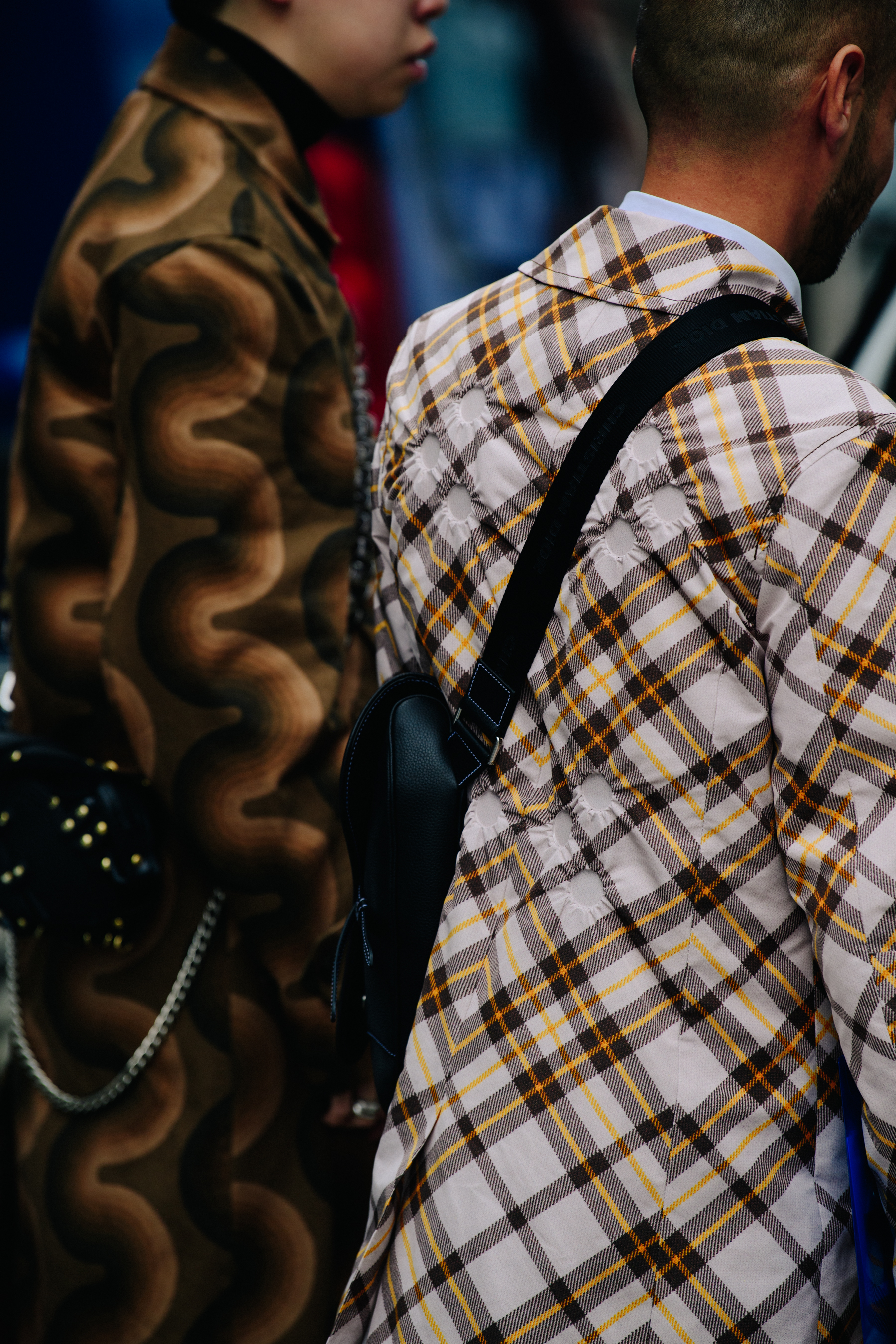 Man wearing check suit