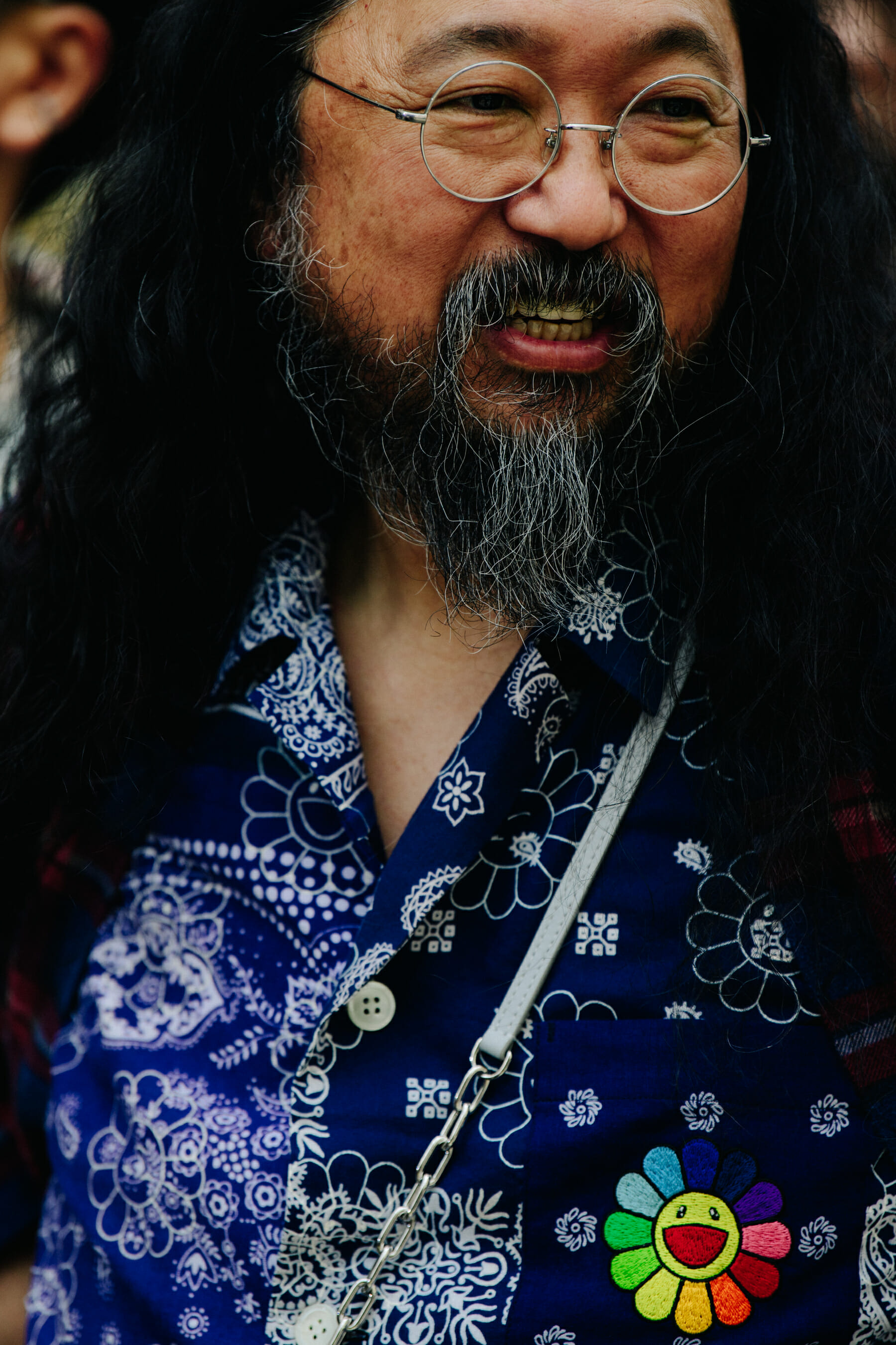 Man wearing round glasses