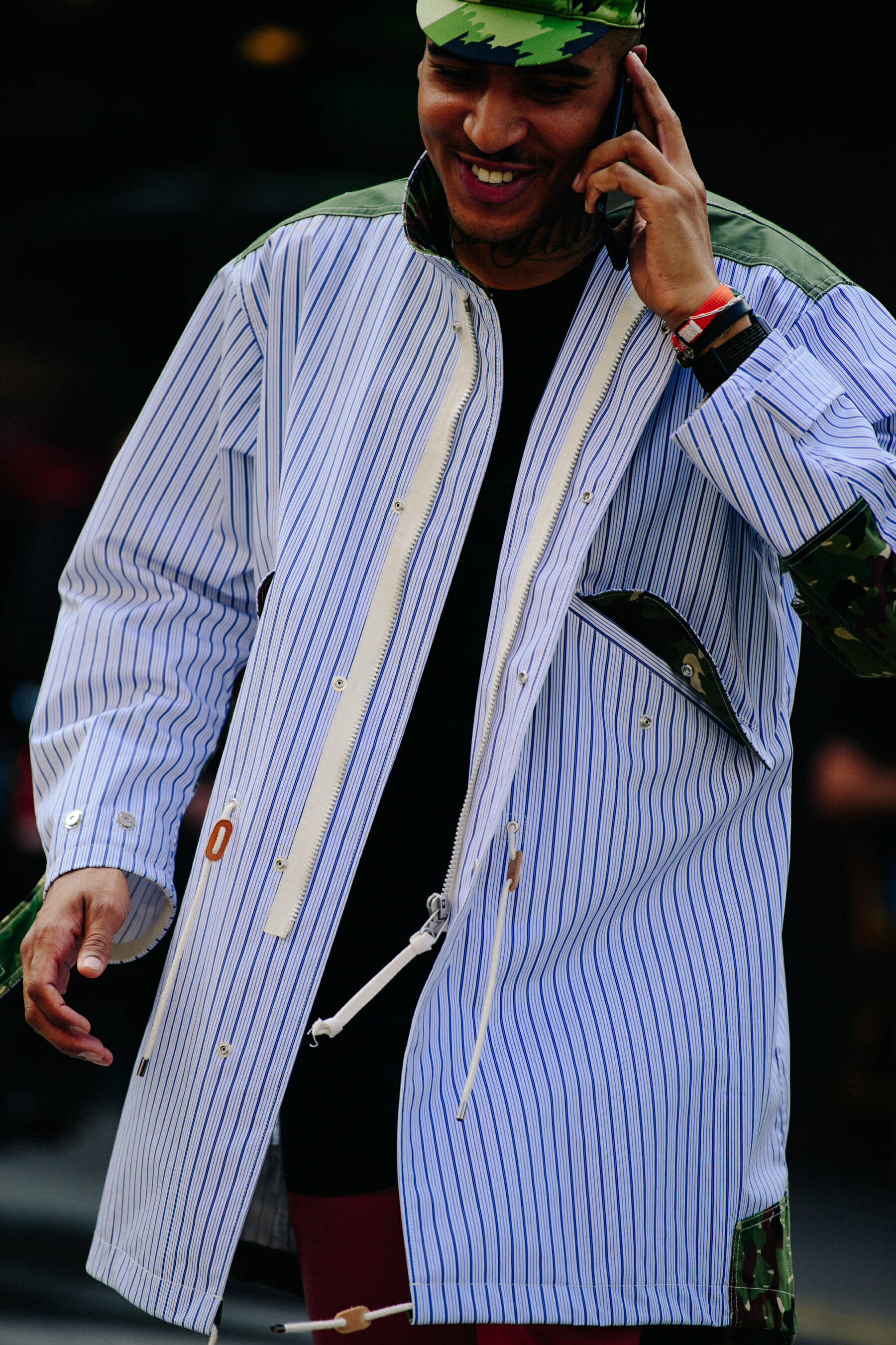 Man wearing striped shirt