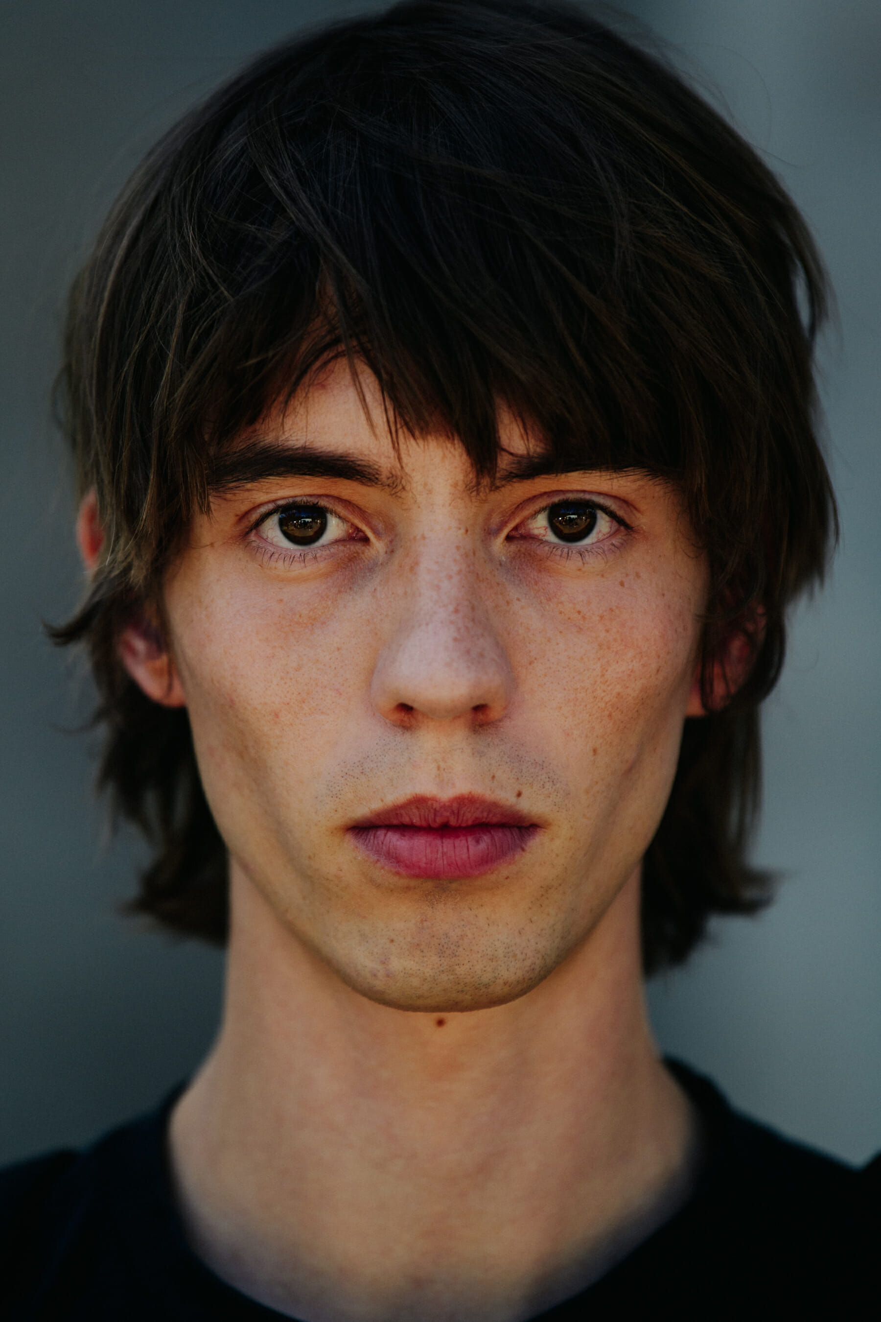Portrait of model with brown hair