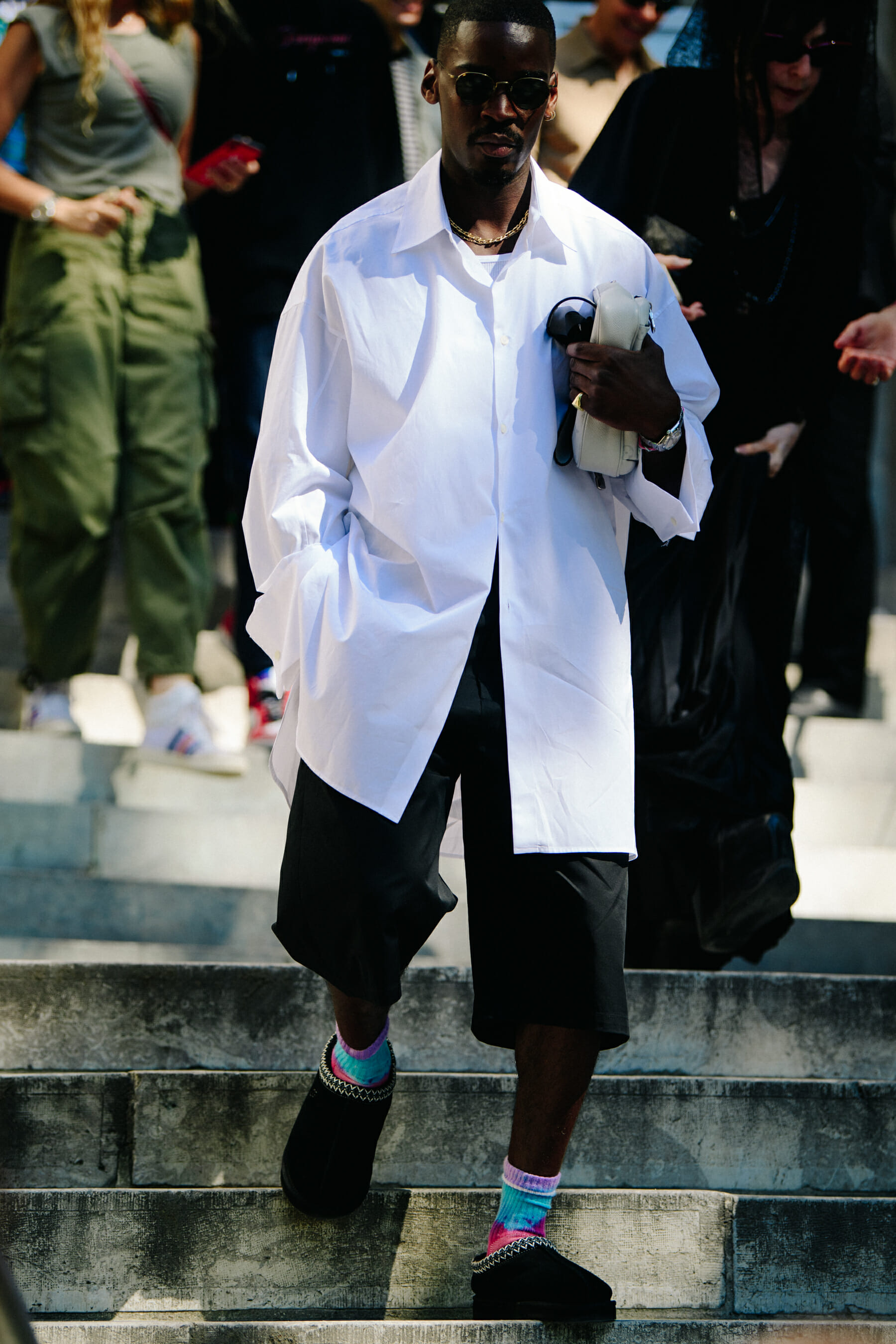 Man wearing white shirt