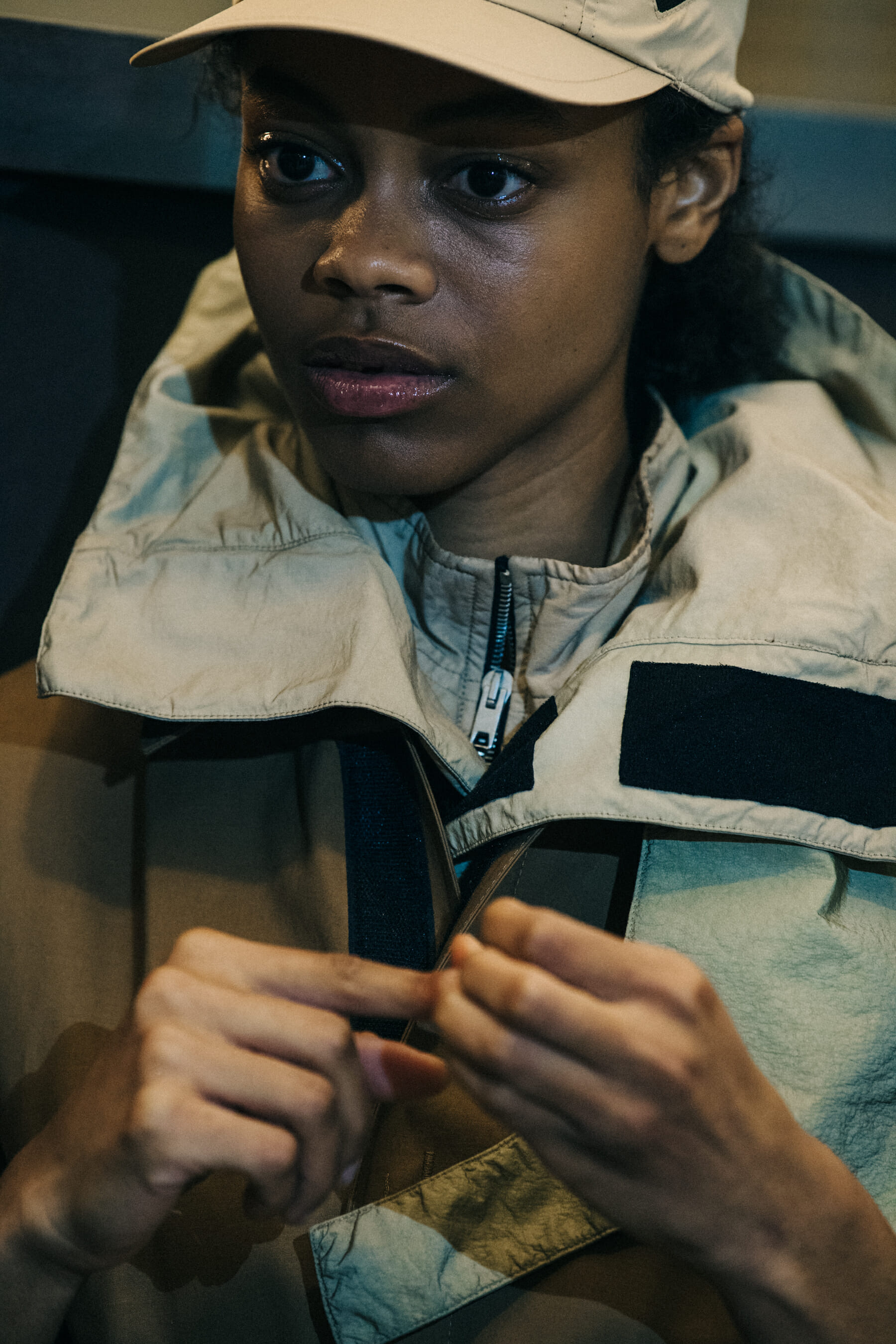 Aaliyah Hydes backstage at 1017 Alyx 9SM