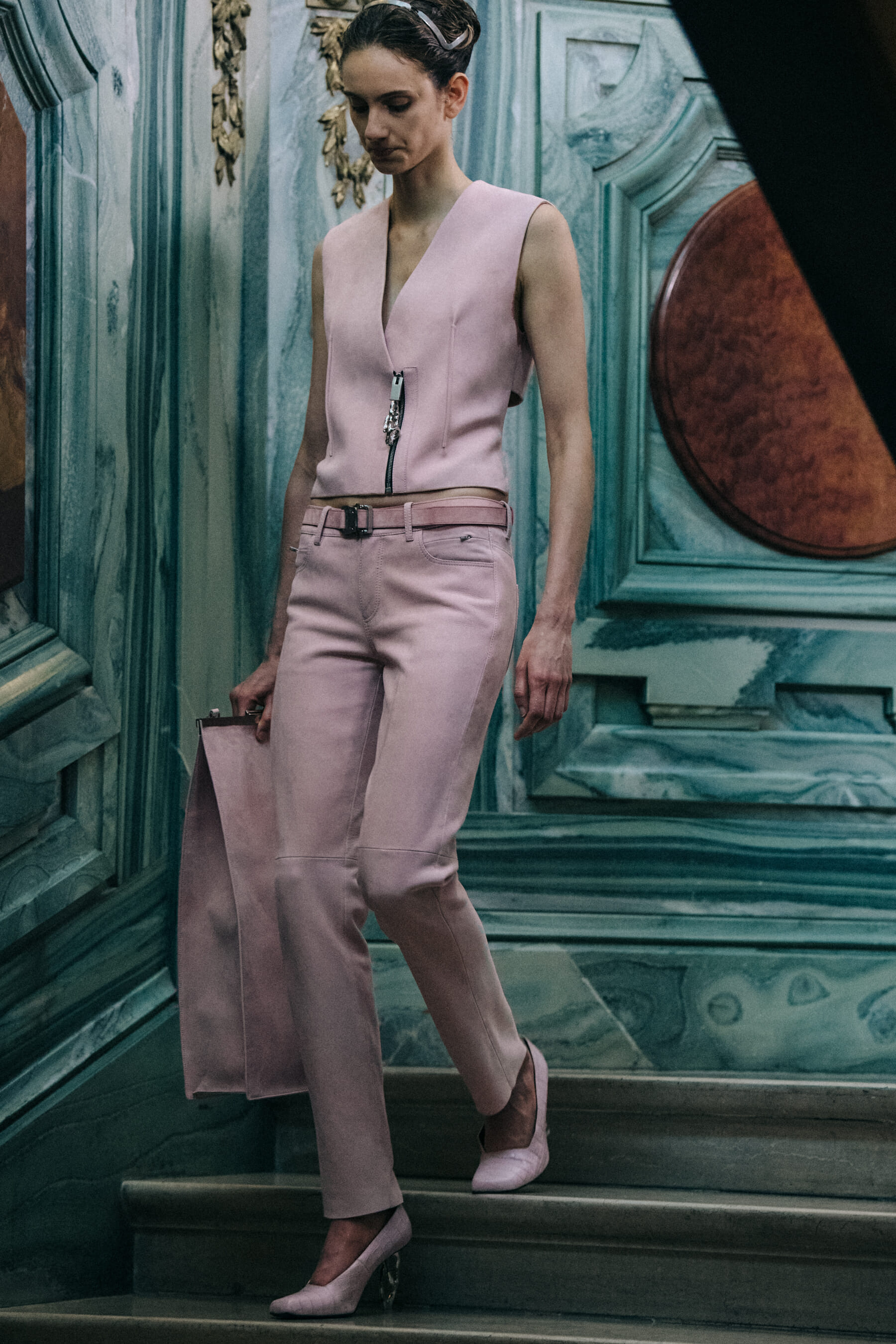 Sarah Menezes Potzelsberger backstage at 1017 Alyx 9SM