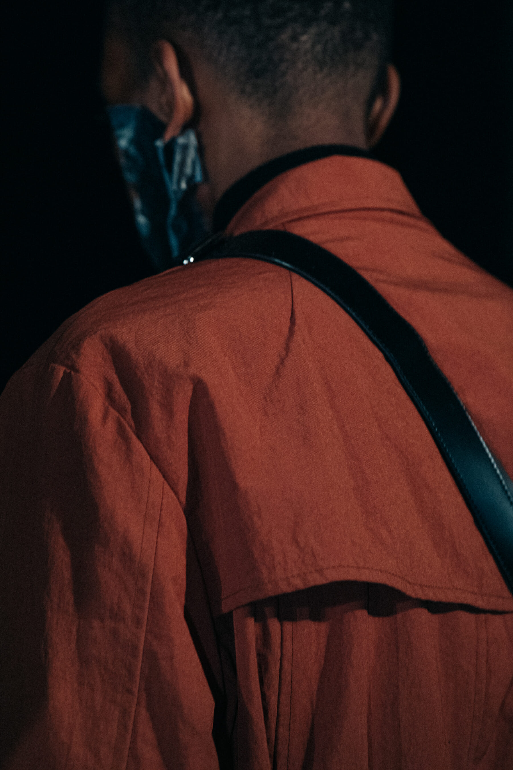 Model wearing orange at A Cold Wall