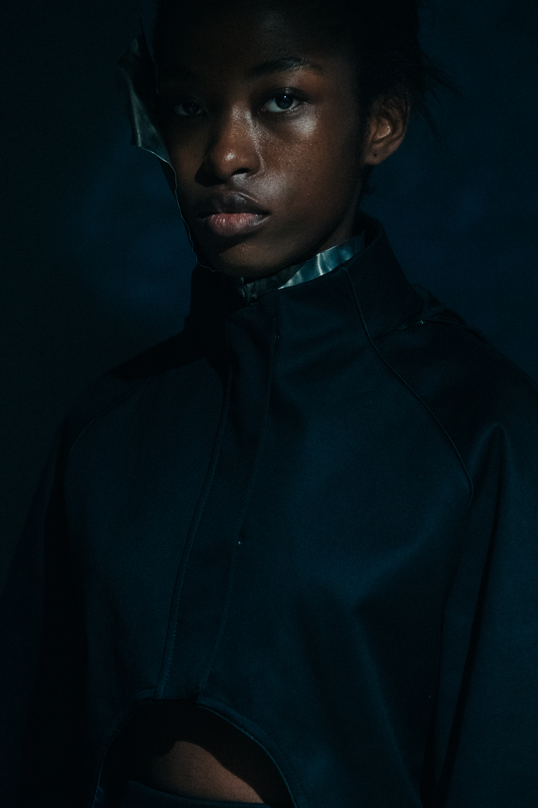 Model wearing face piece at A Cold Wall