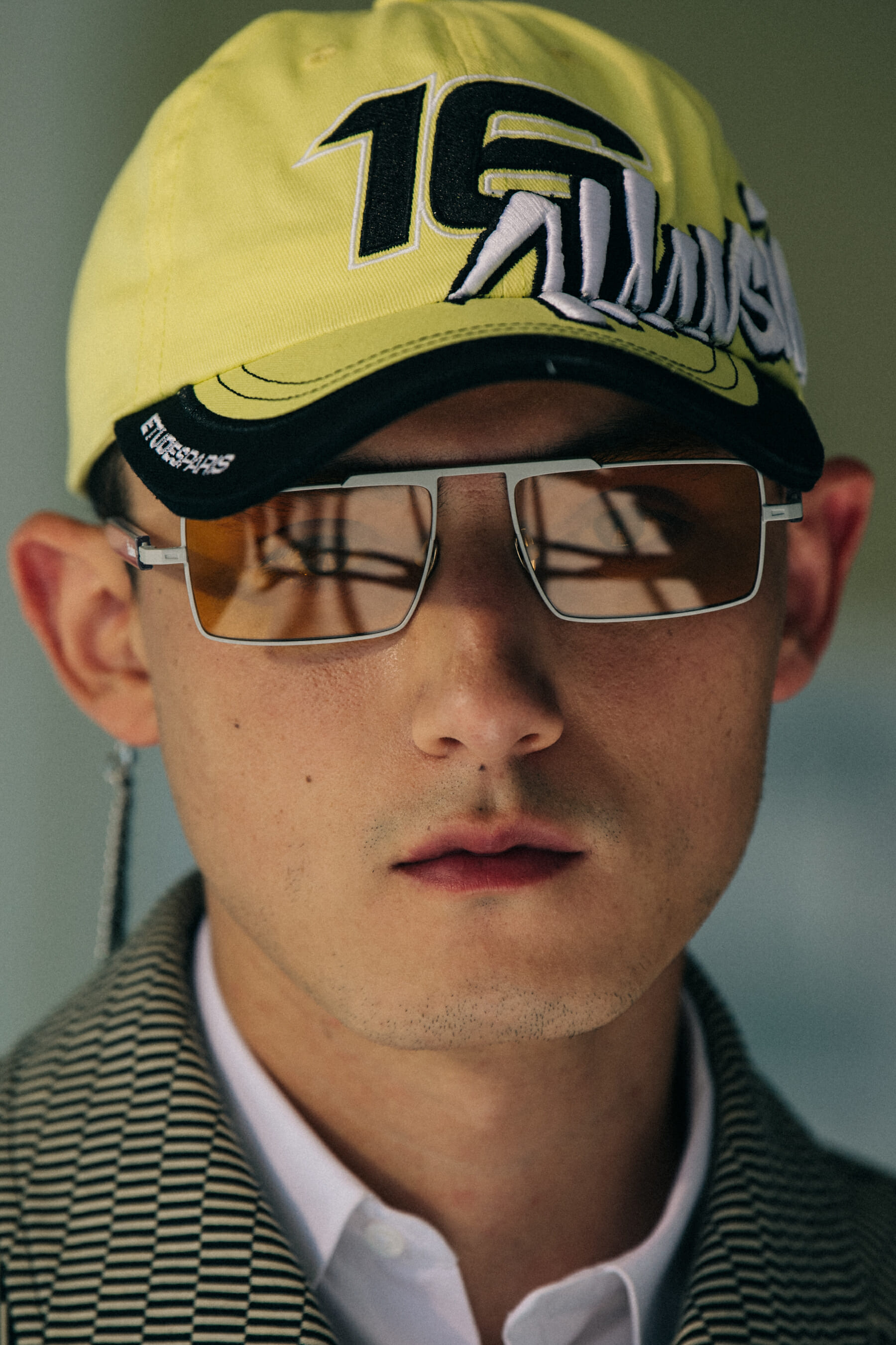 Portrait of model wearing cap