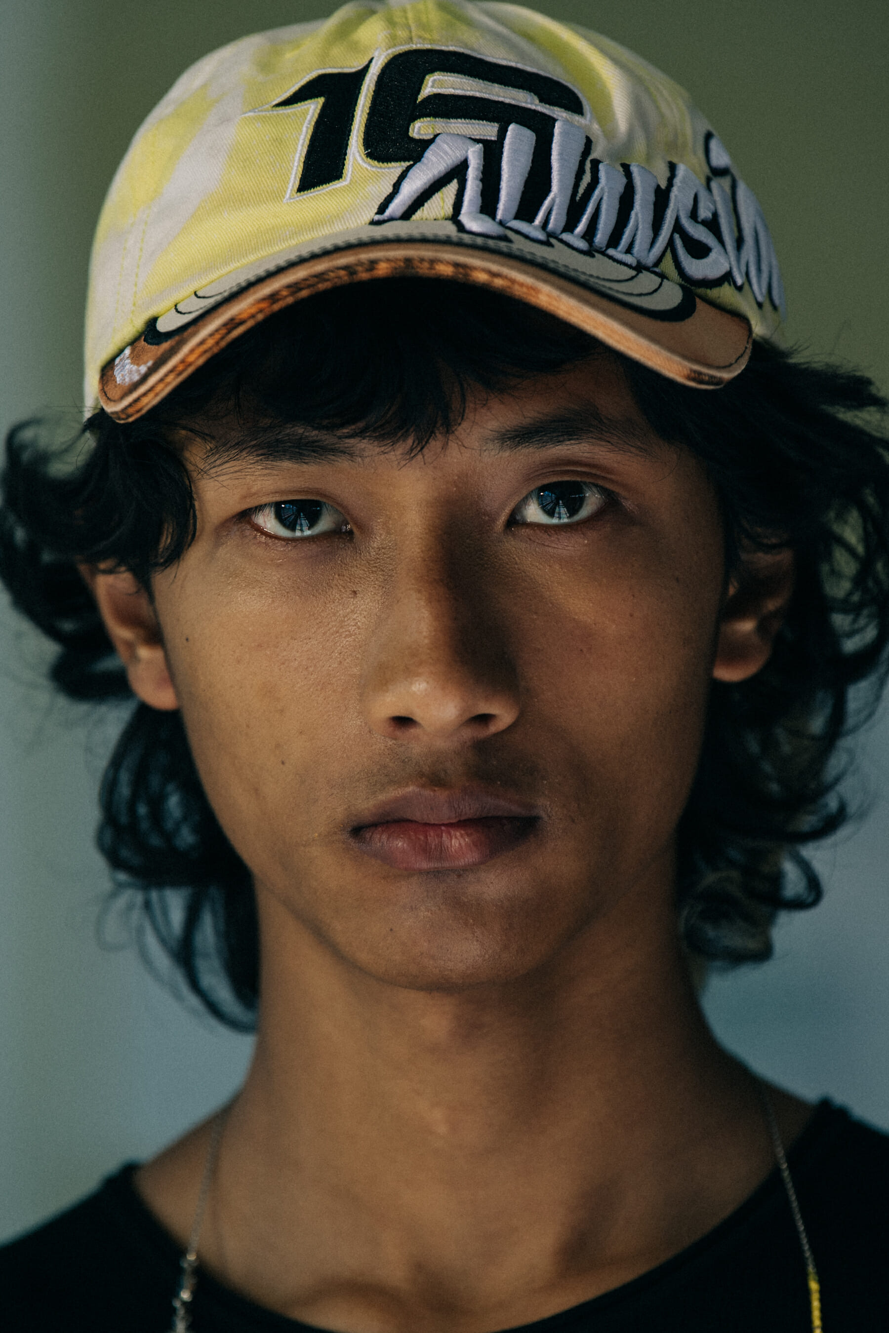 Portrait of model wearing cap