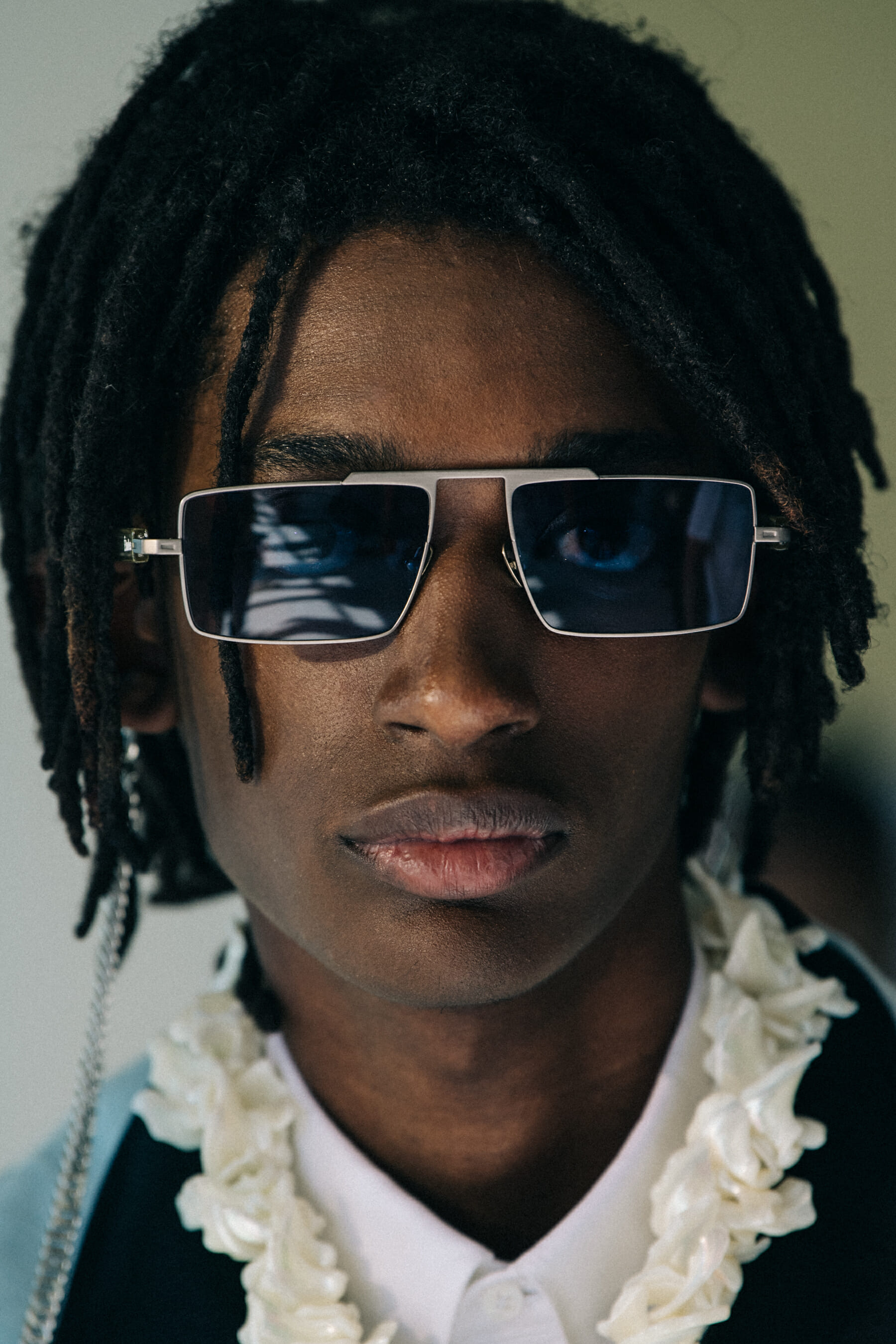 Portrait of model wearing sunglasses