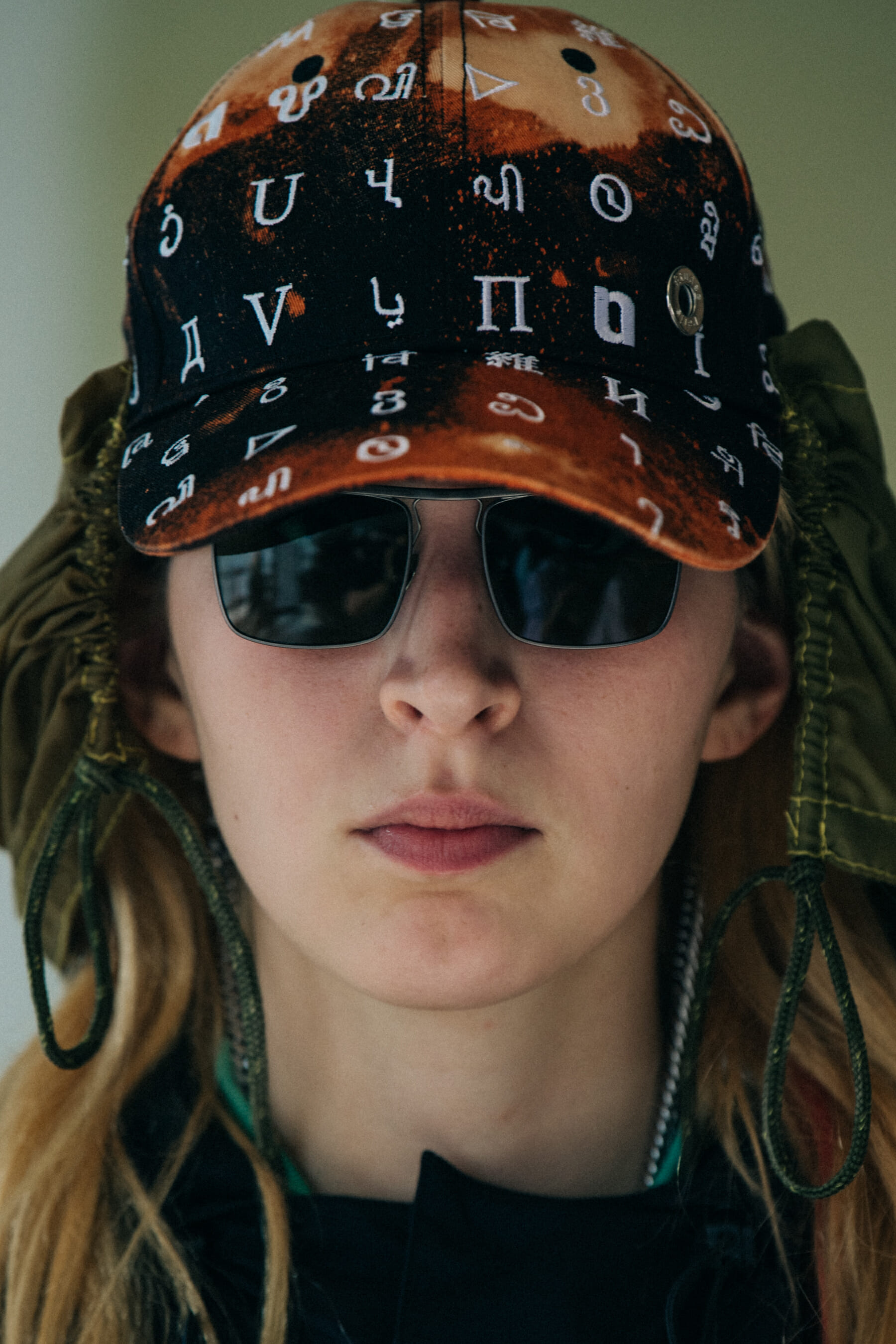 Portrait of model wearing cap