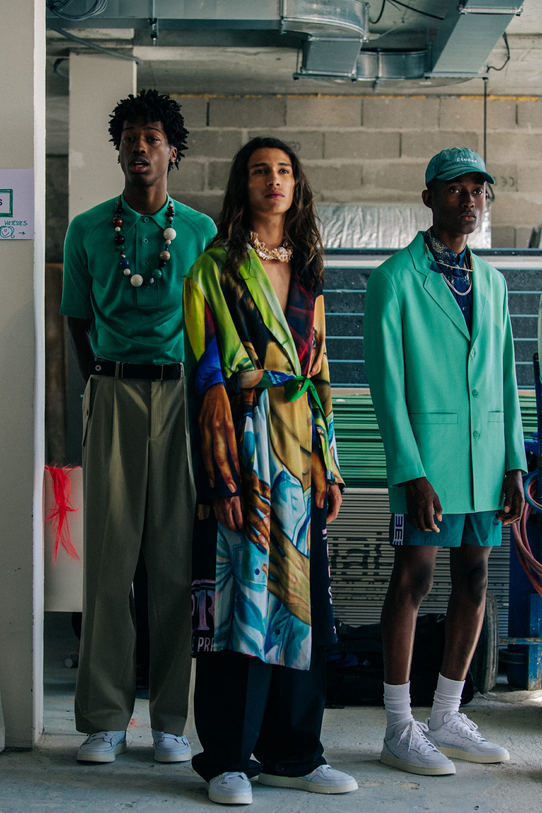 Model wearing colourful outfit at Etudes