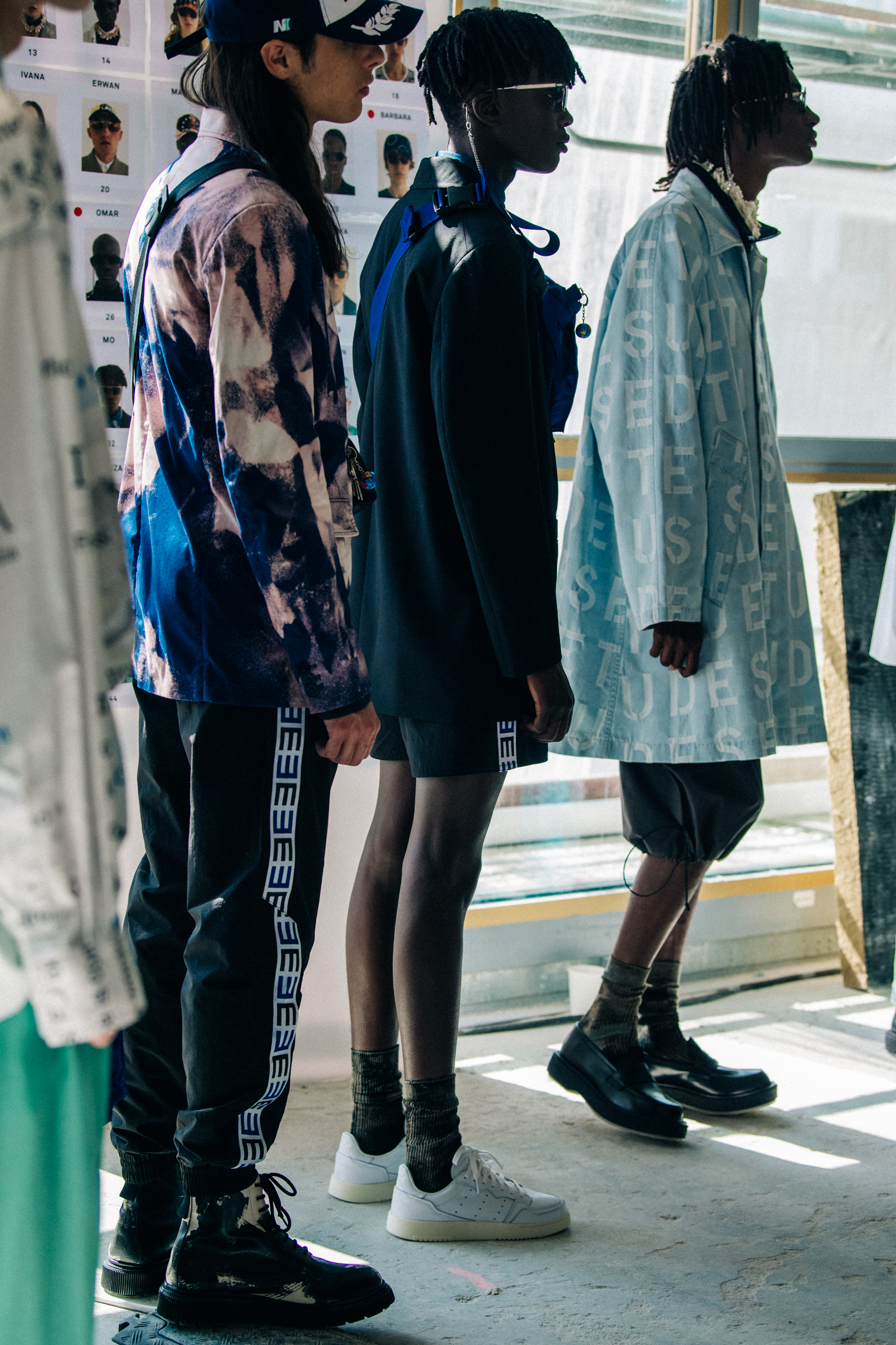 Model wearing colourful outfit at Etudes