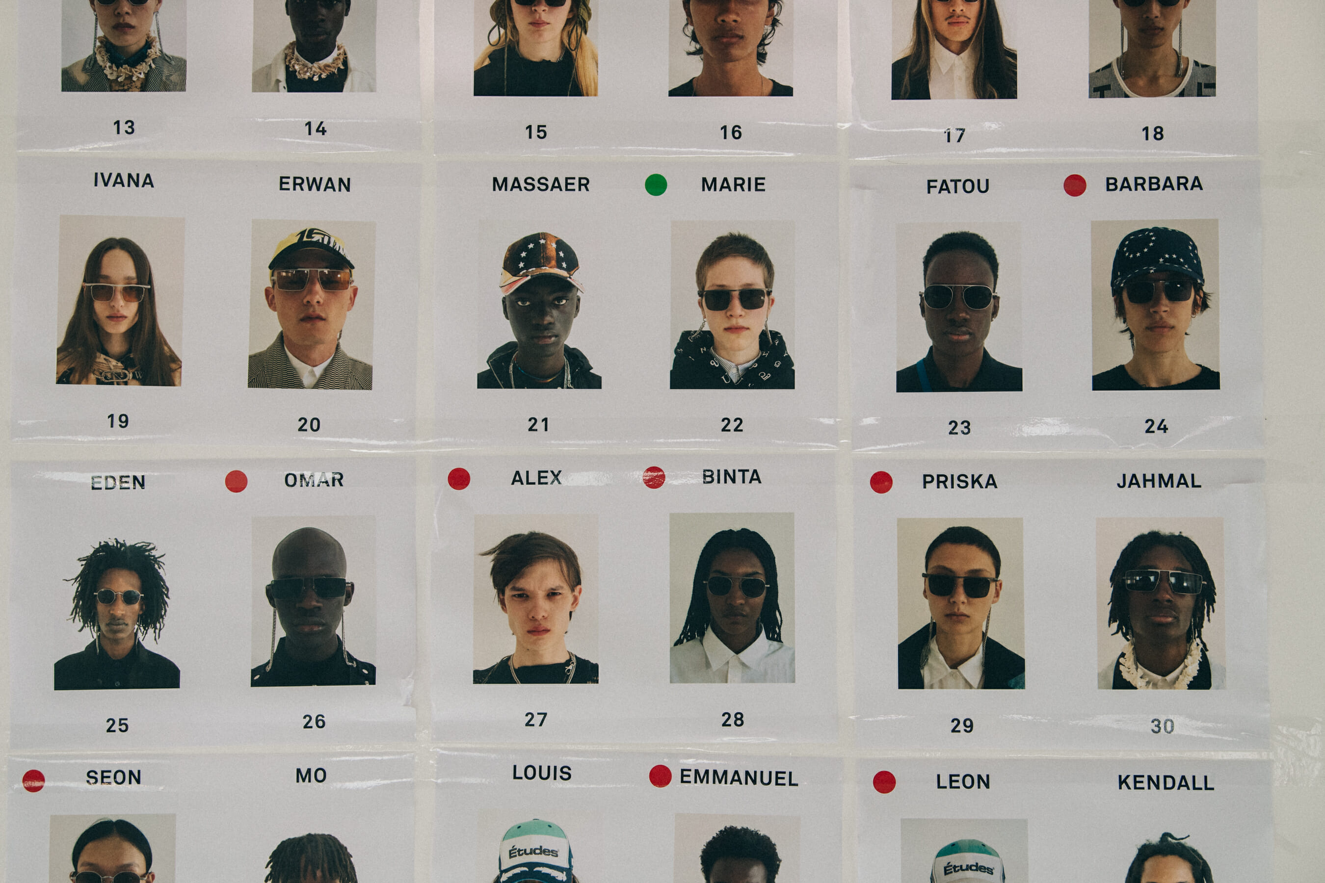 Model board at Etudes