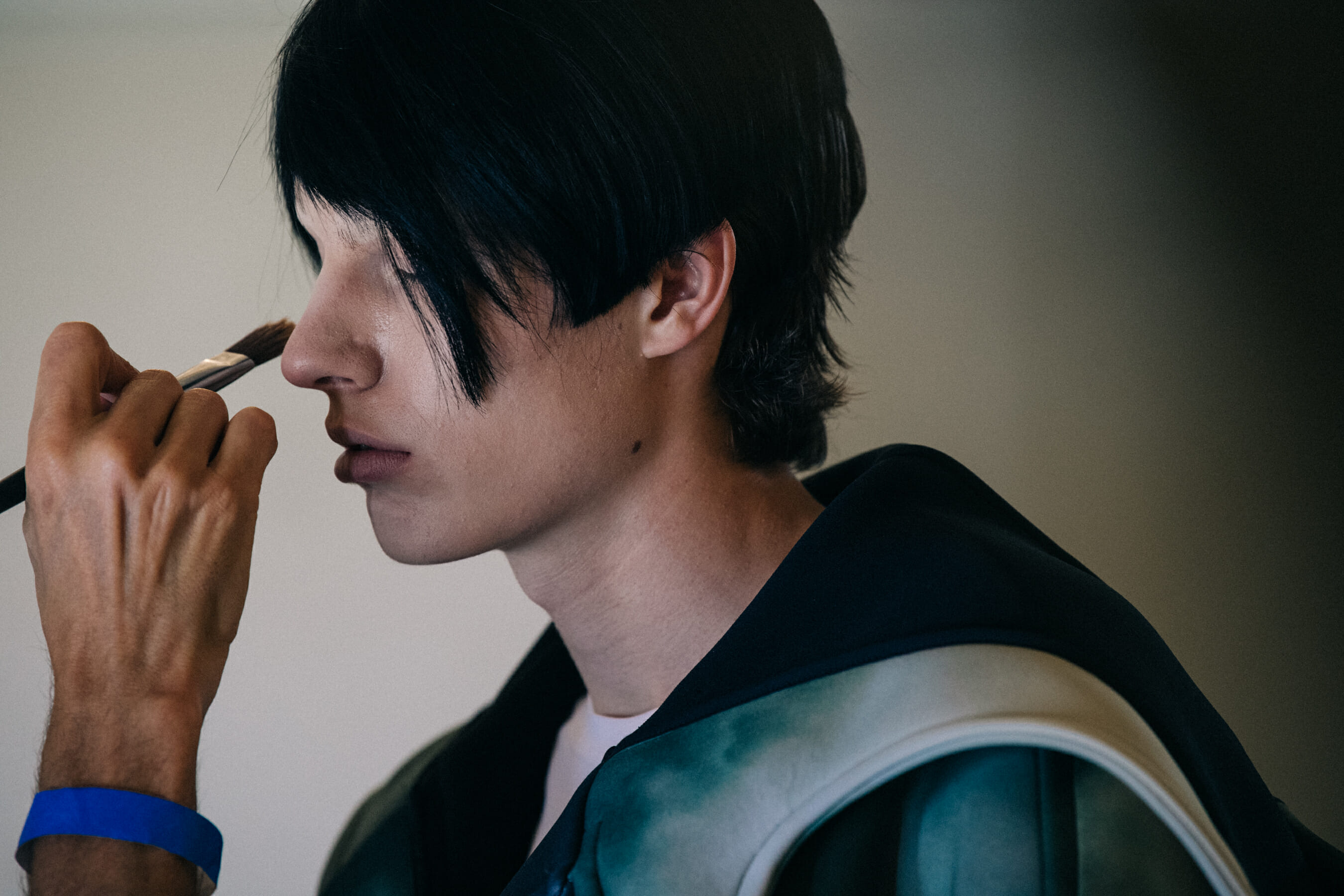 Model in hair and makeup at Fumito Ganyru