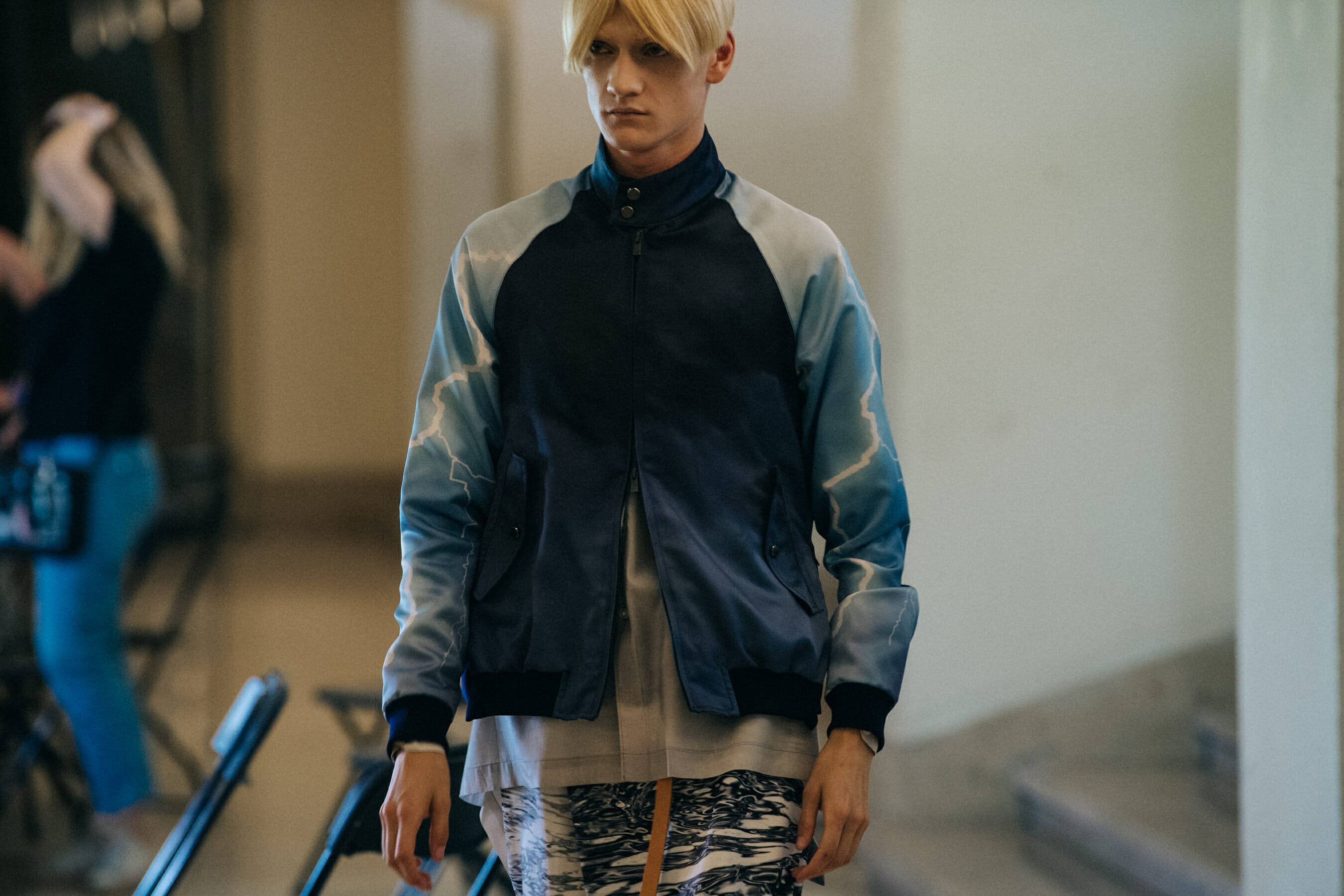 Model wearing colourful outfit at Fumito Ganyru