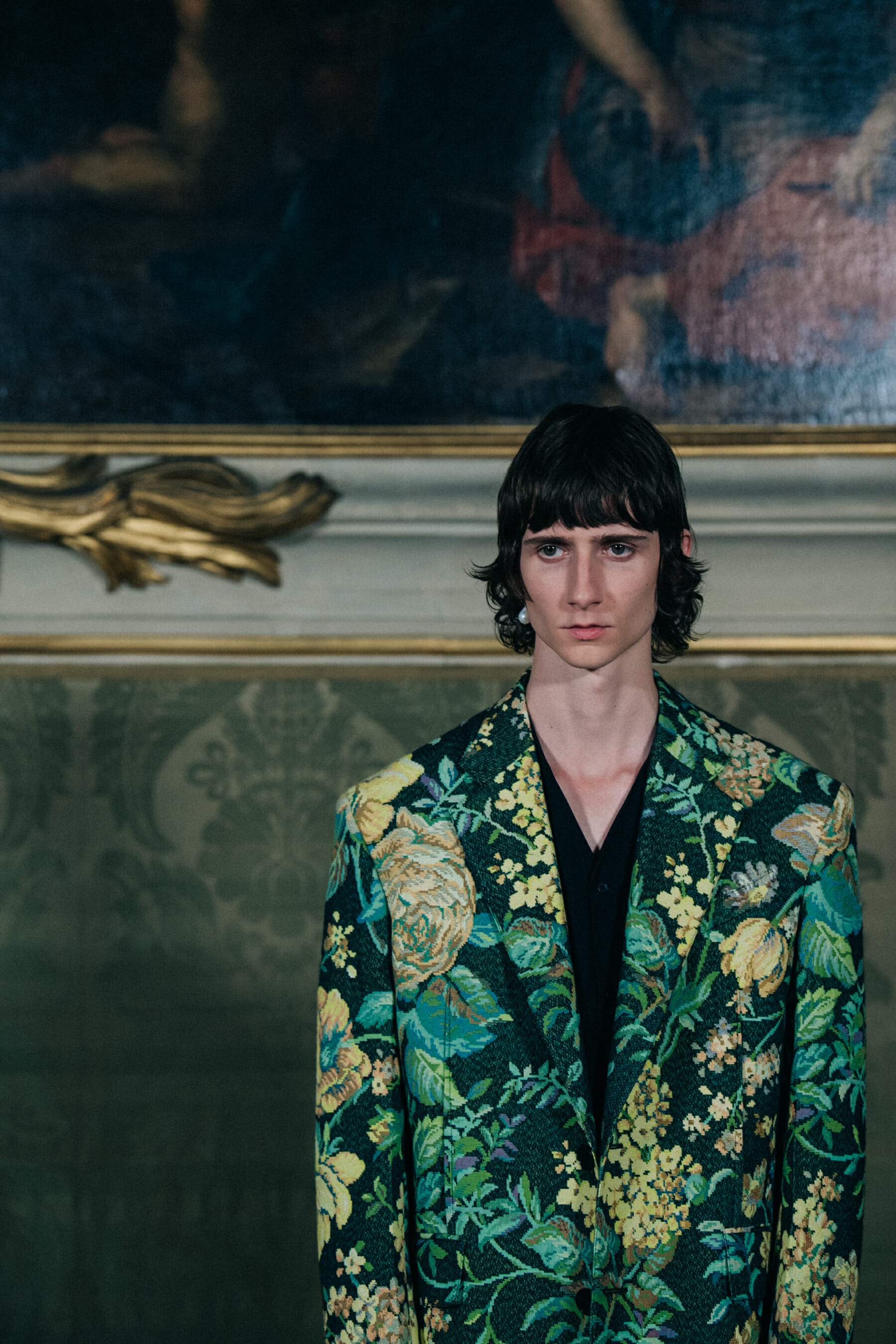 Models wearing Givenchy outfits backstage