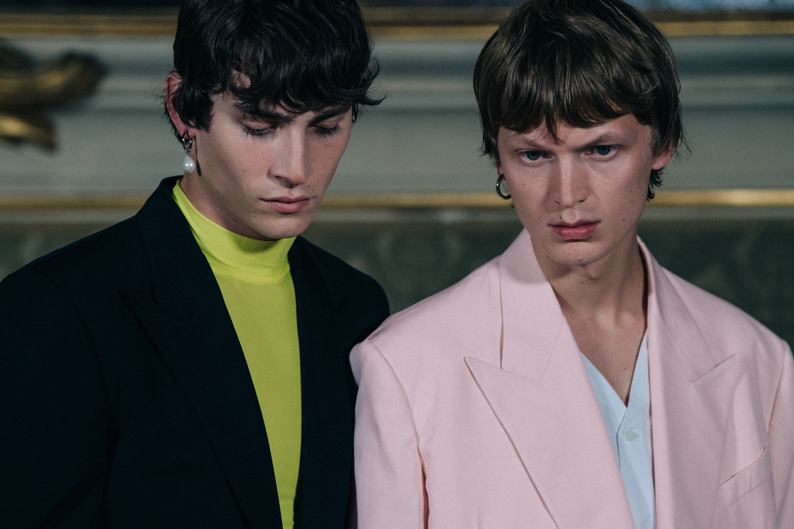 Jonas Gloer backstage at Givenchy