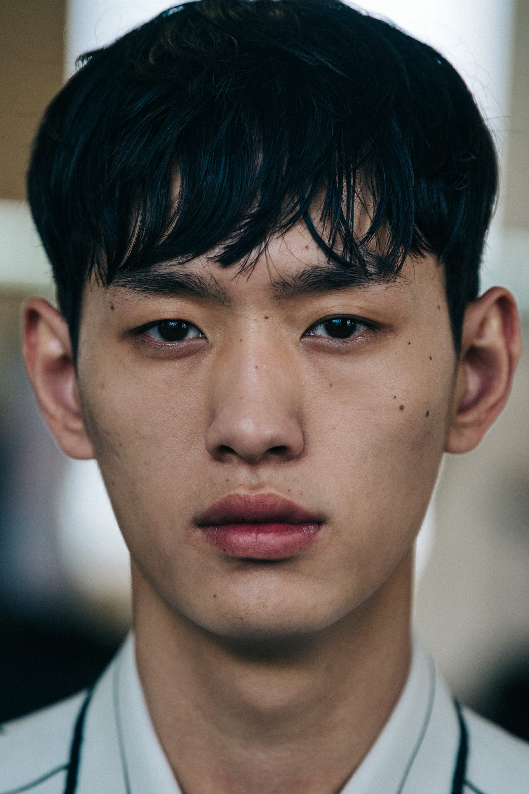 Portrait of model with dark hair