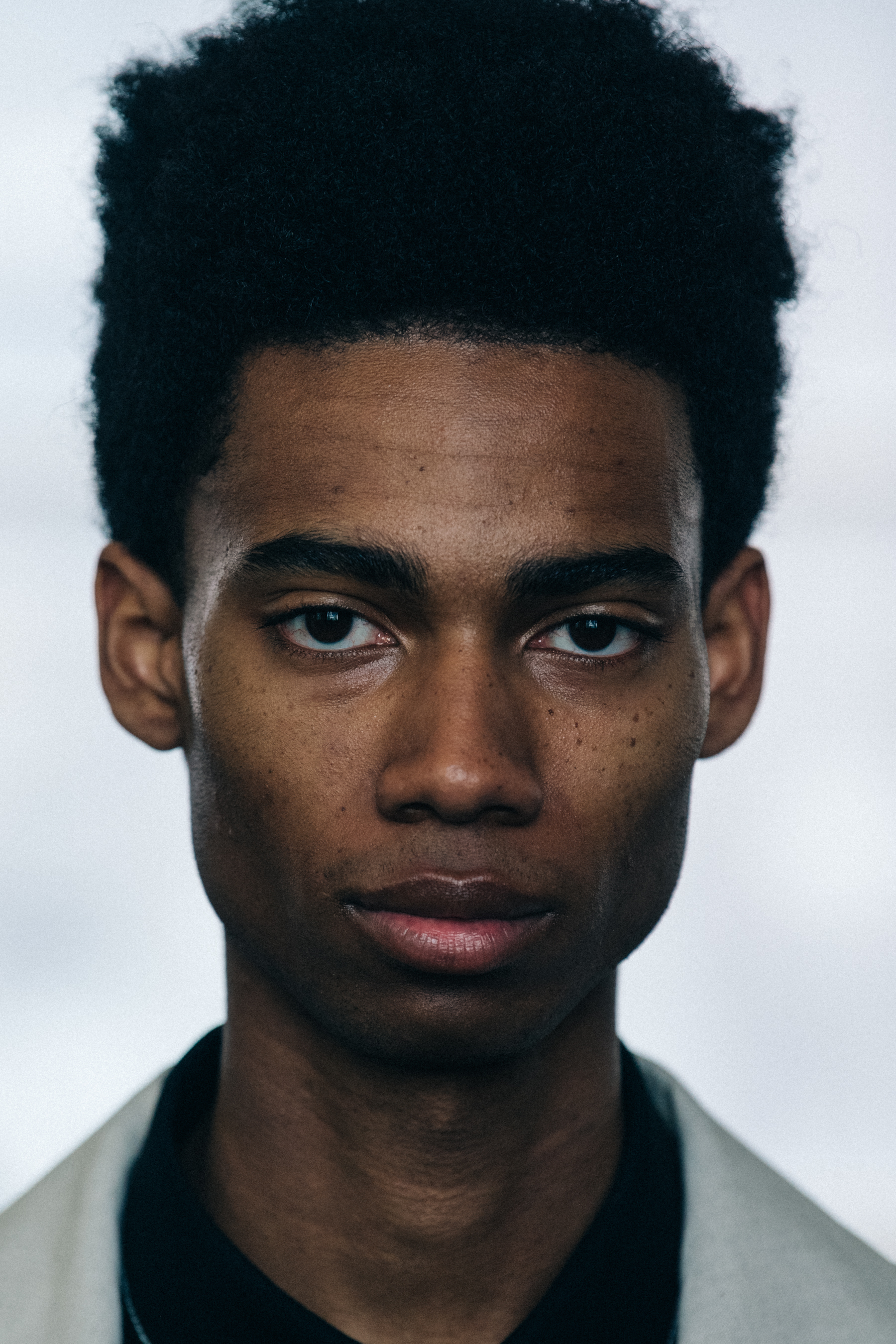 Keiron Caynes backstage at Jil Sander
