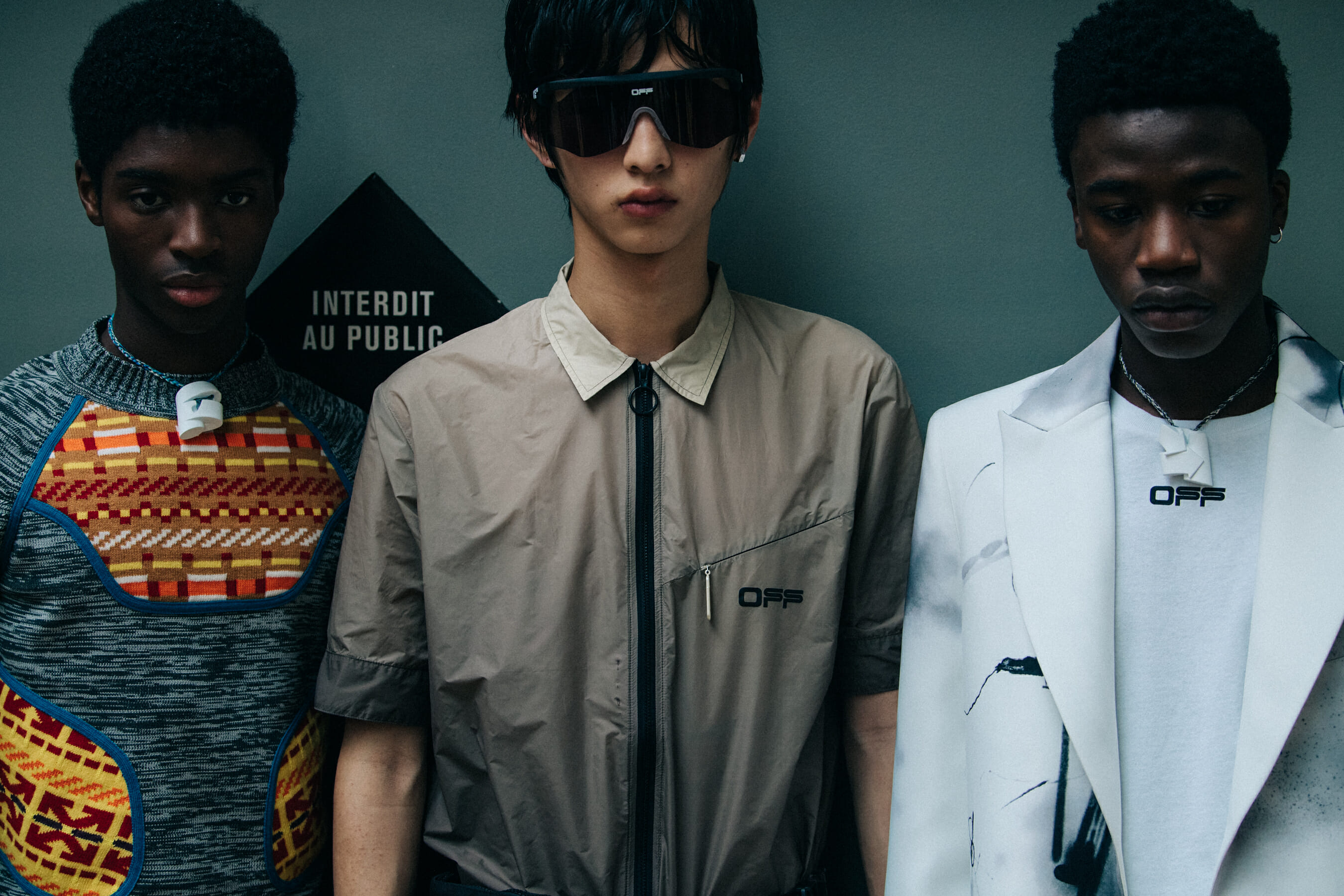 Alton Mason backstage at Off-White