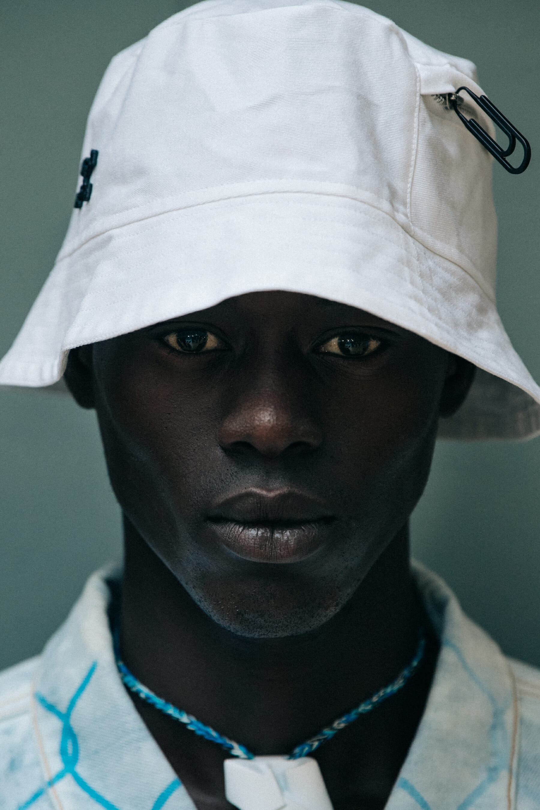 Alpha Dia backstage at Off-White