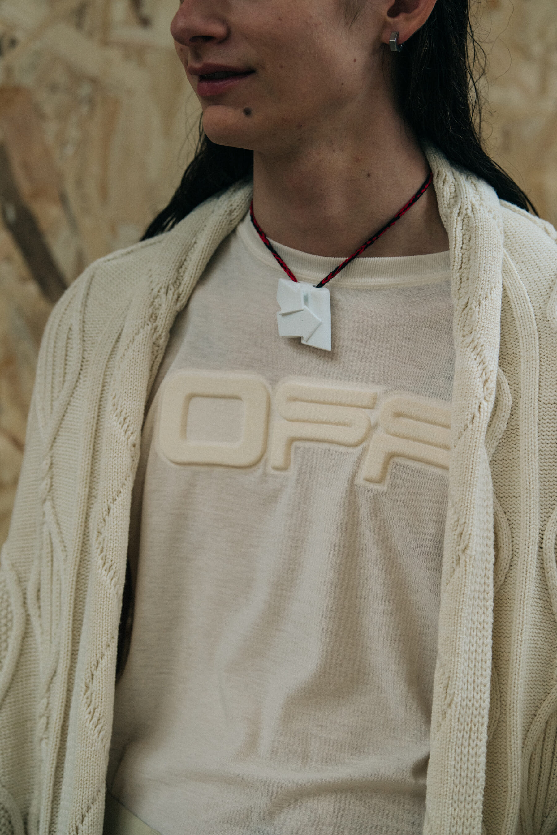Dylan Christensen backstage at Off-White