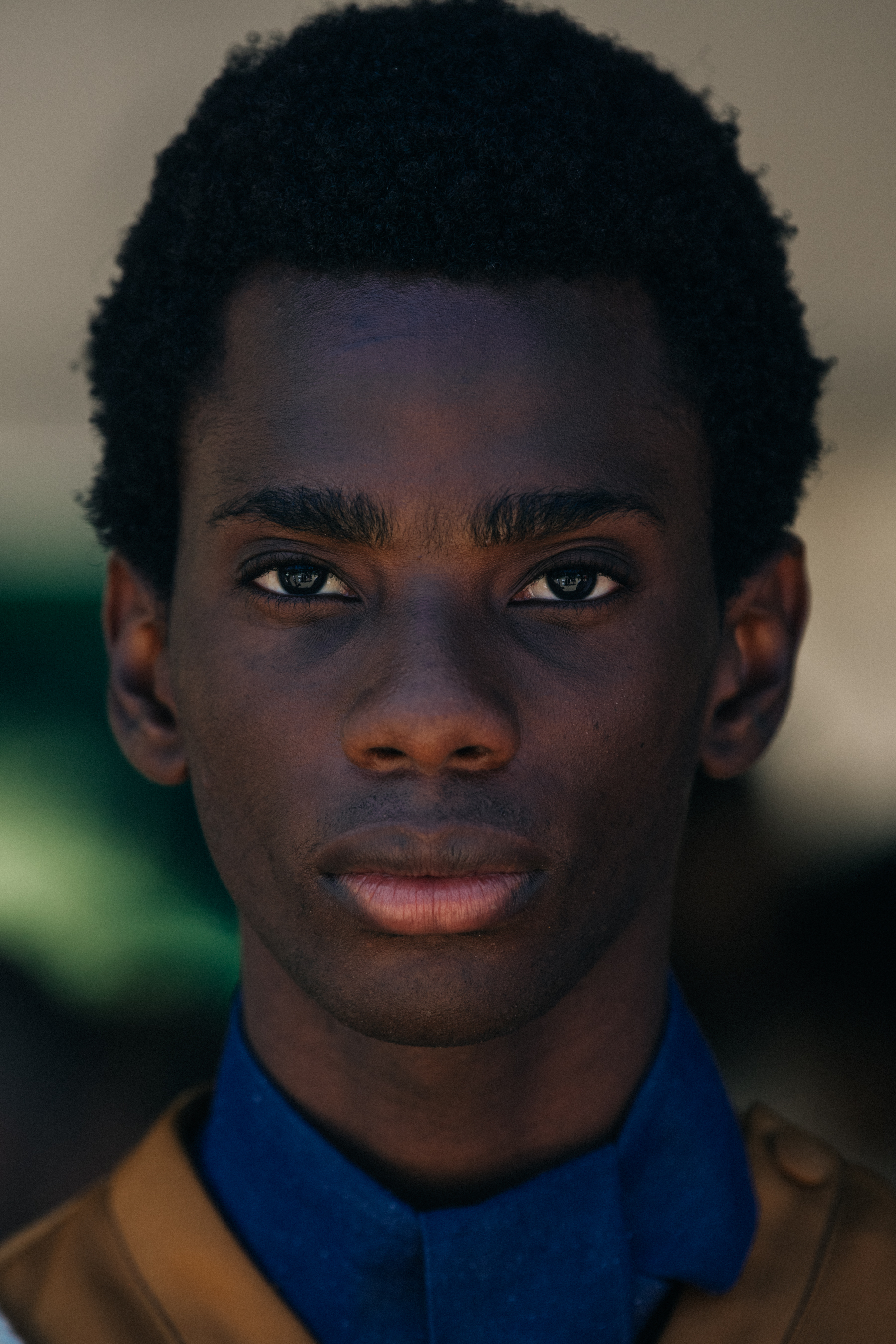 Portrait of model with short hair