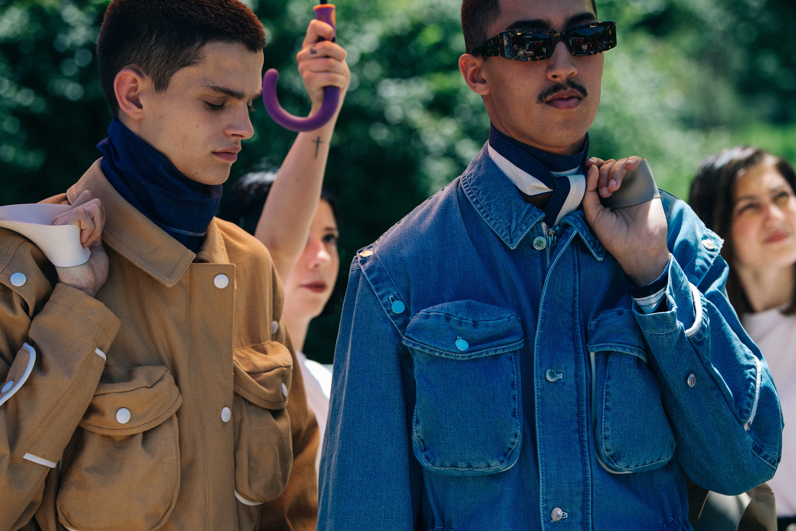 Noah Morley backstage at Sunnei