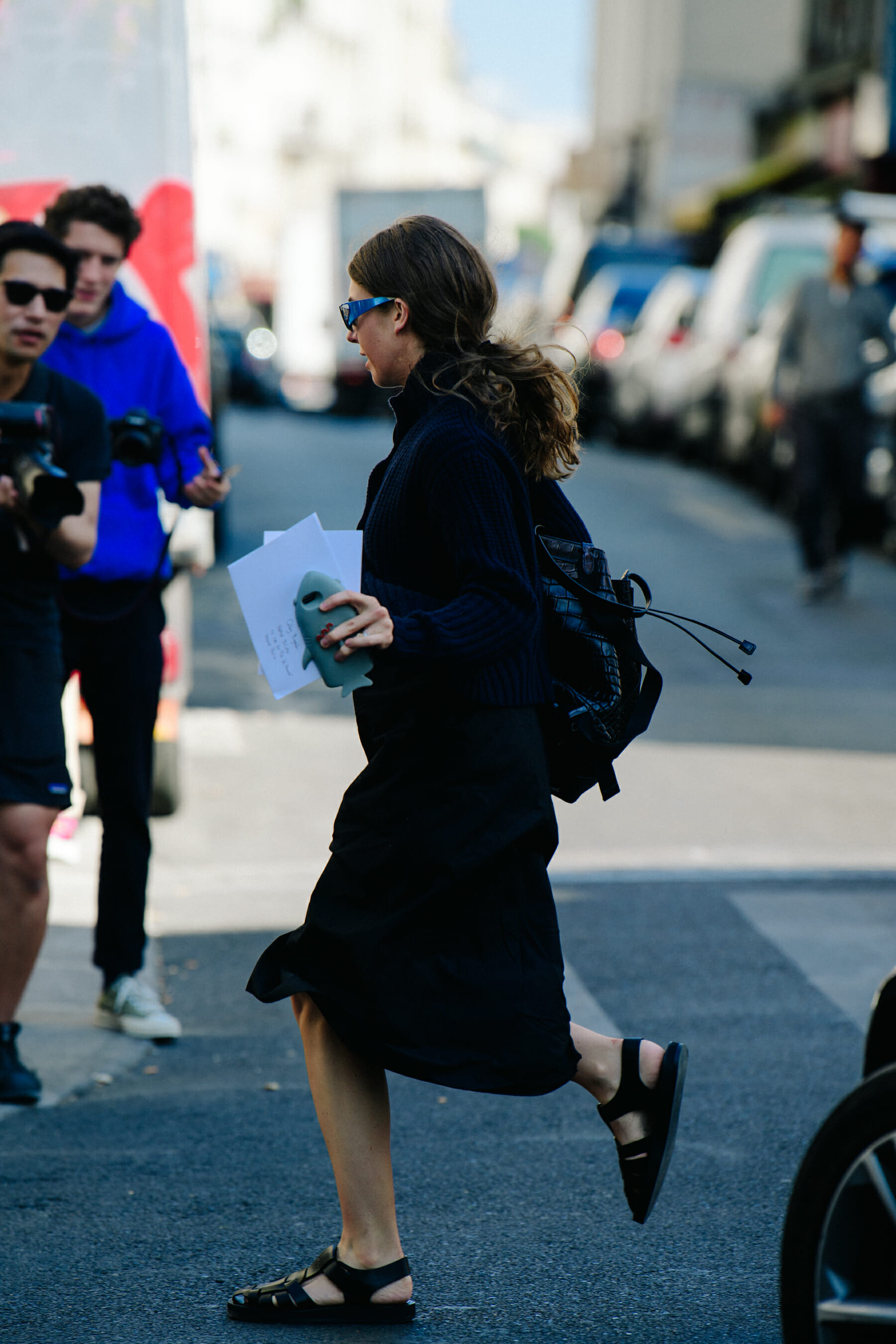 Woman wearing black outfit