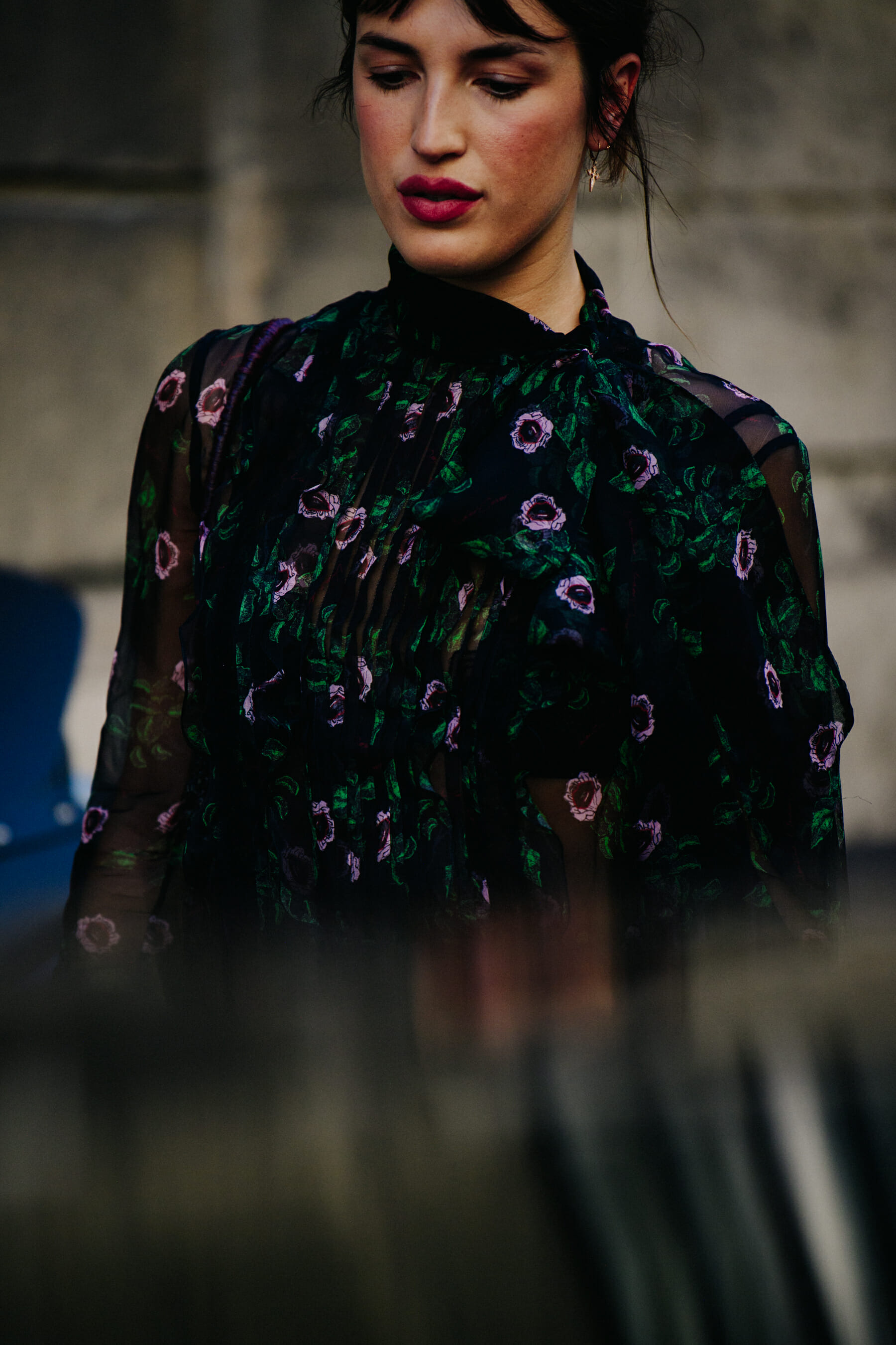 Woman wearing floral dress