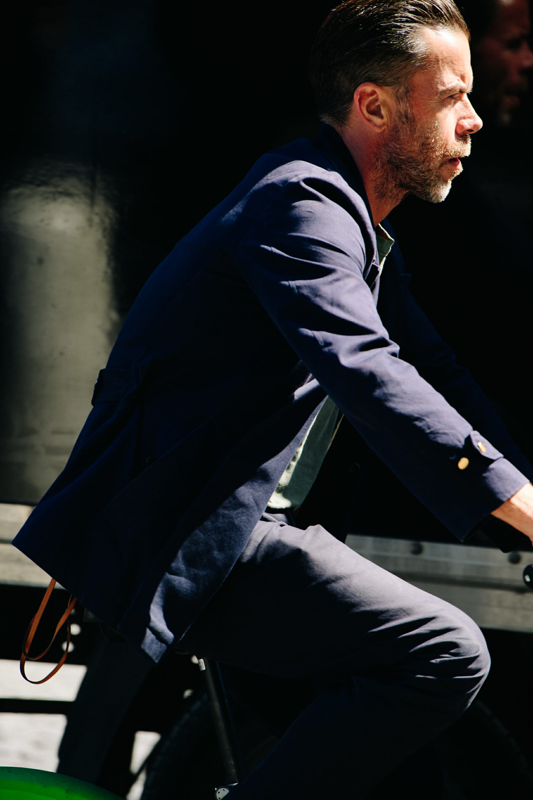 Man wearing navy suit