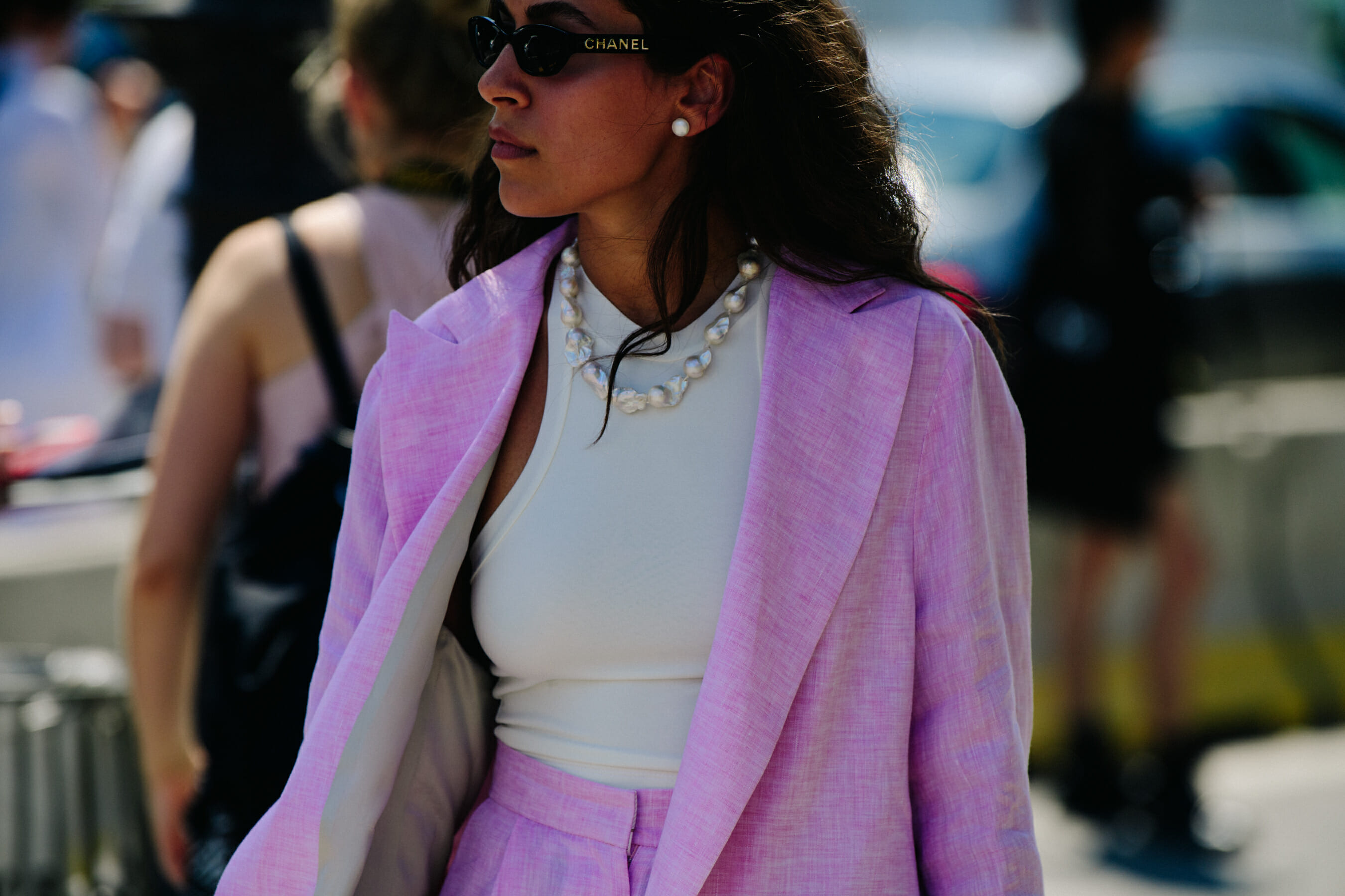 Woman wearing Chanel glasses
