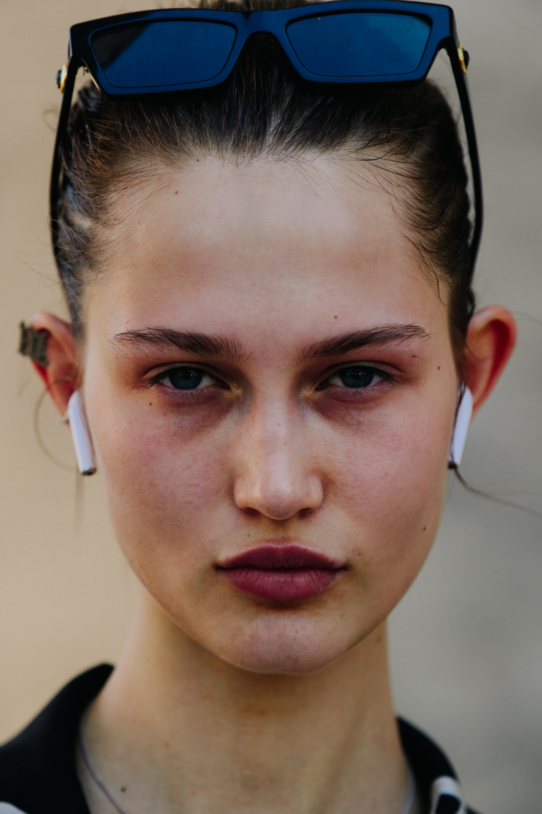 Portrait of model wearing AirPods