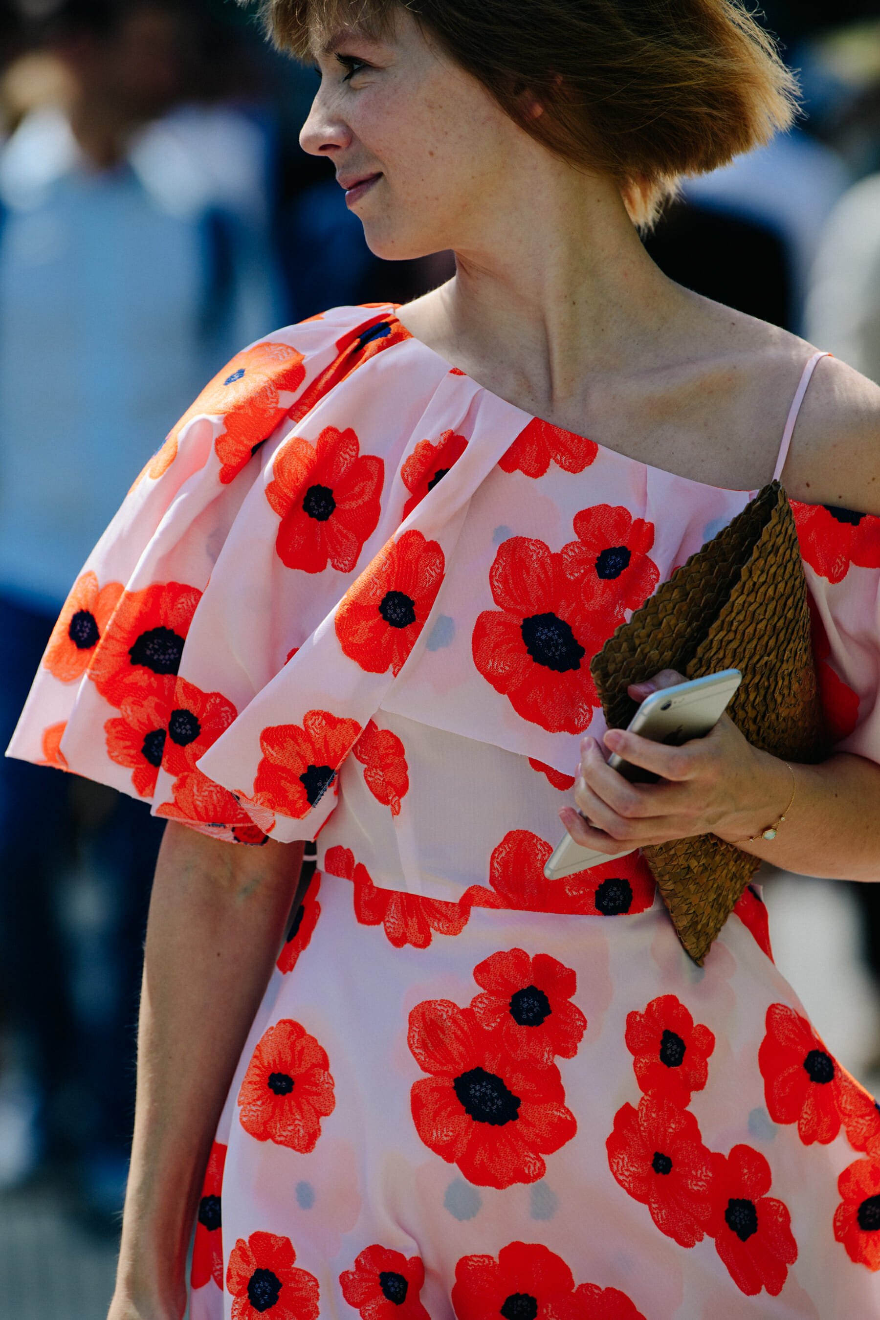 Woman wearing floral dress