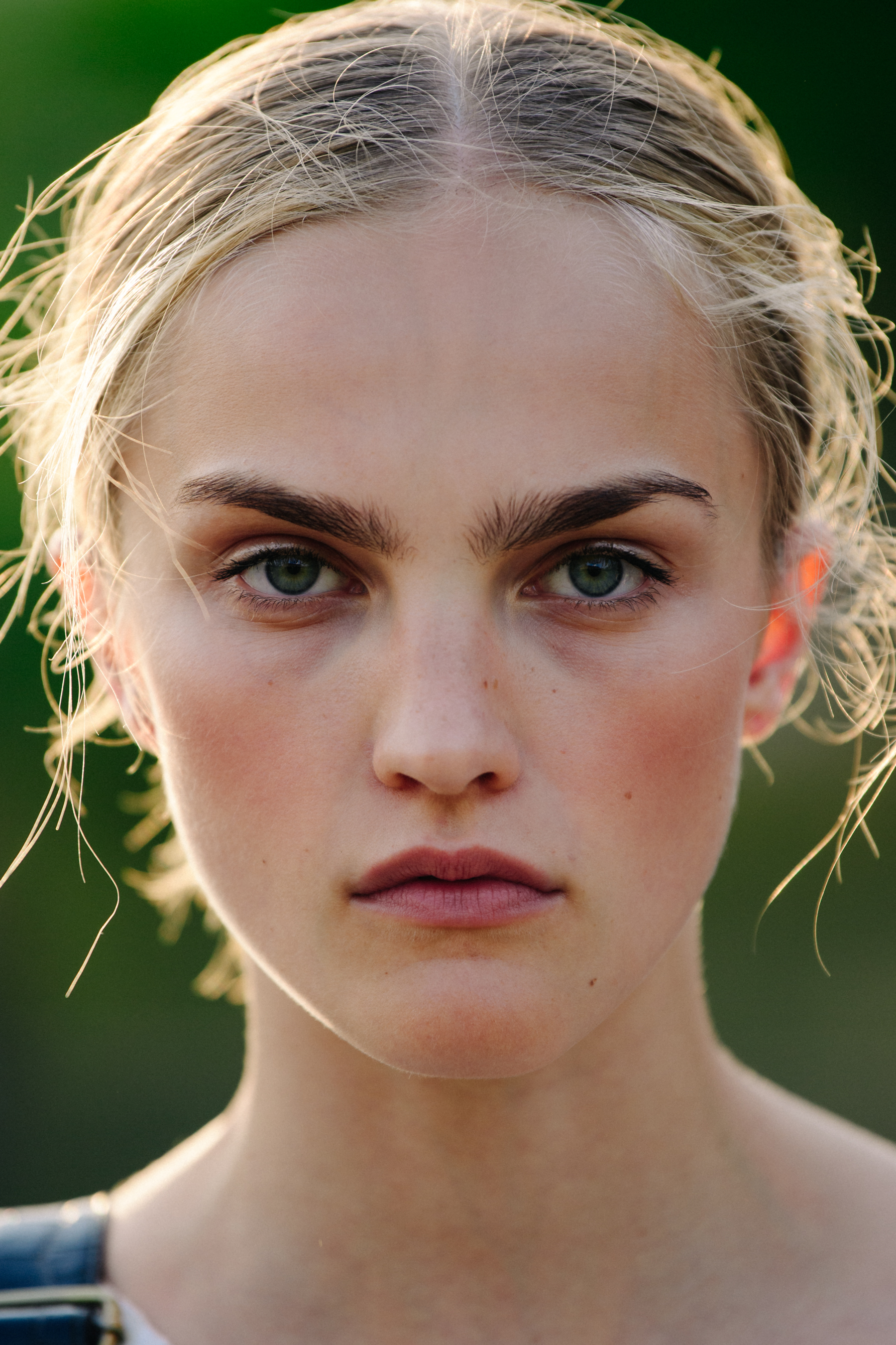 Portrait of model with blue eyes