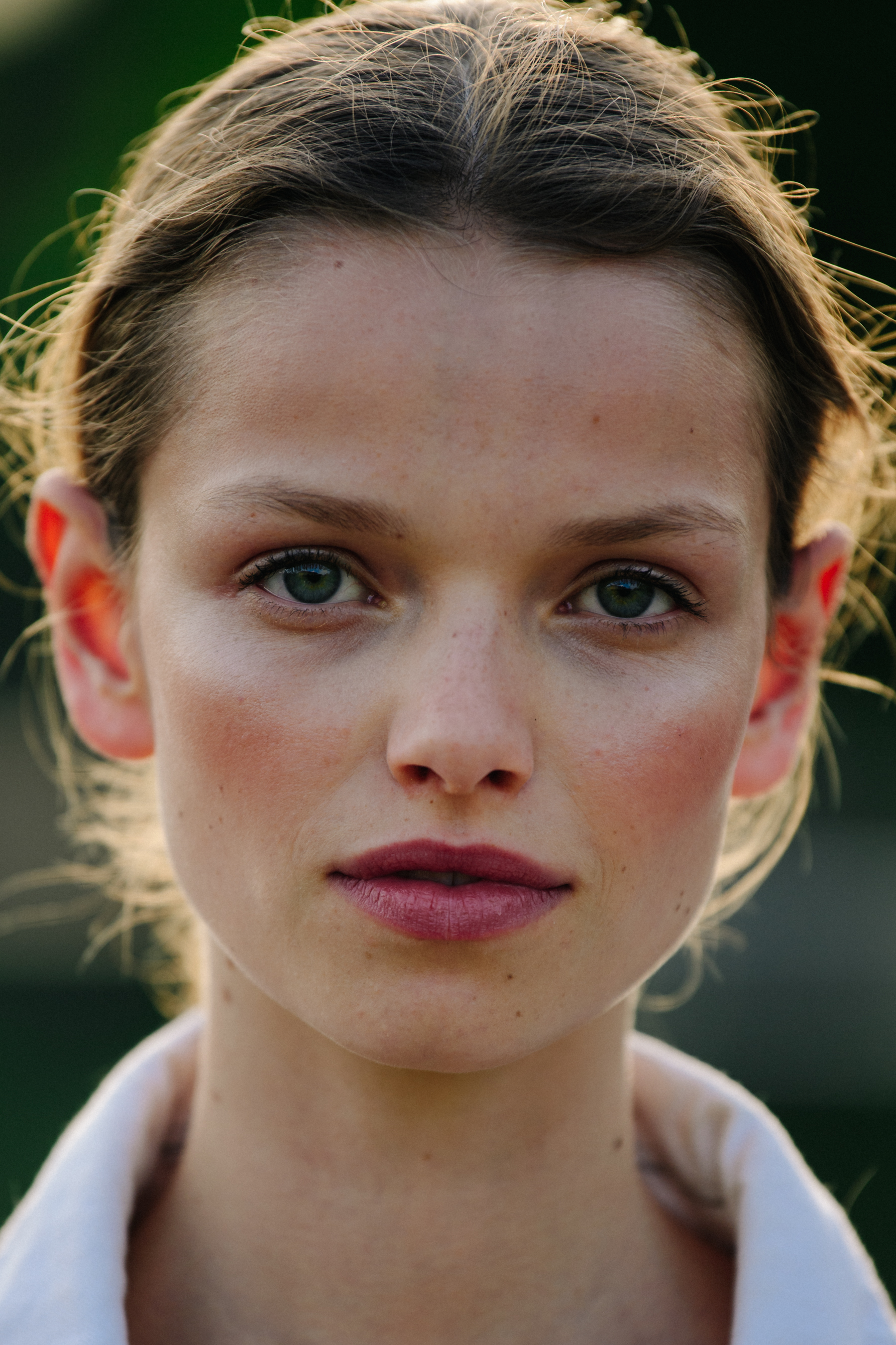 Portrait of model with blue eyes