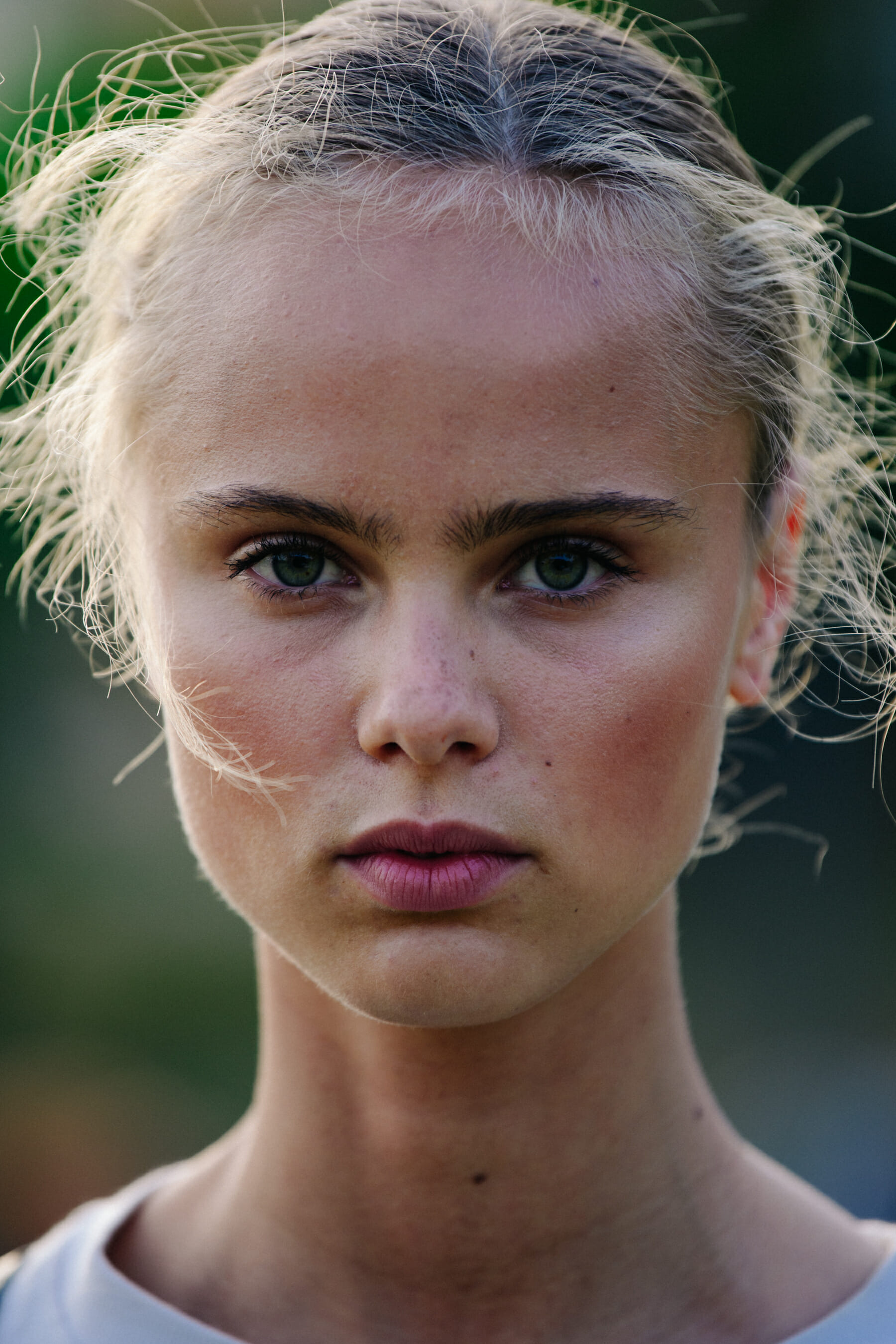 Portrait of model with green eyes