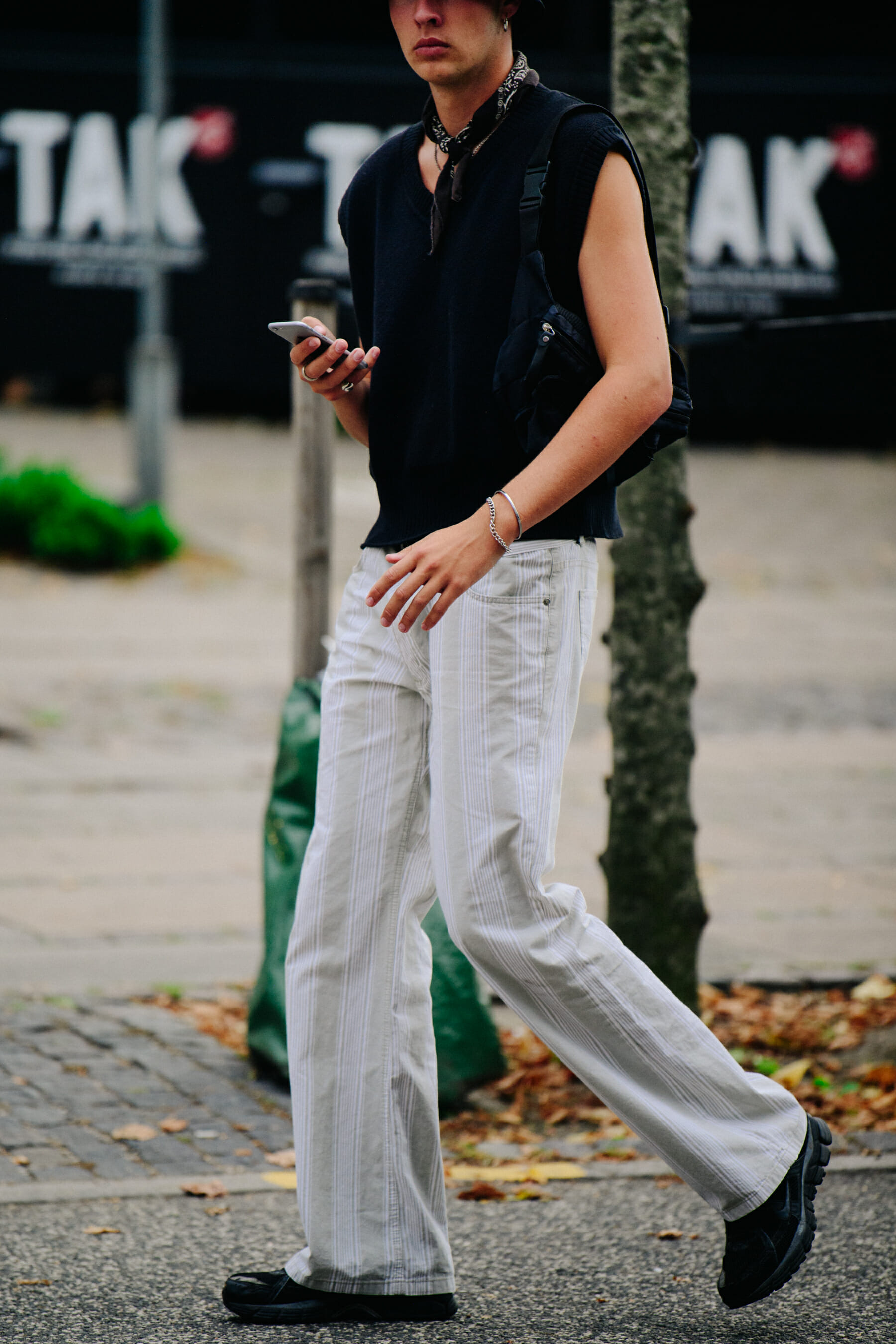 Man wearing white pants