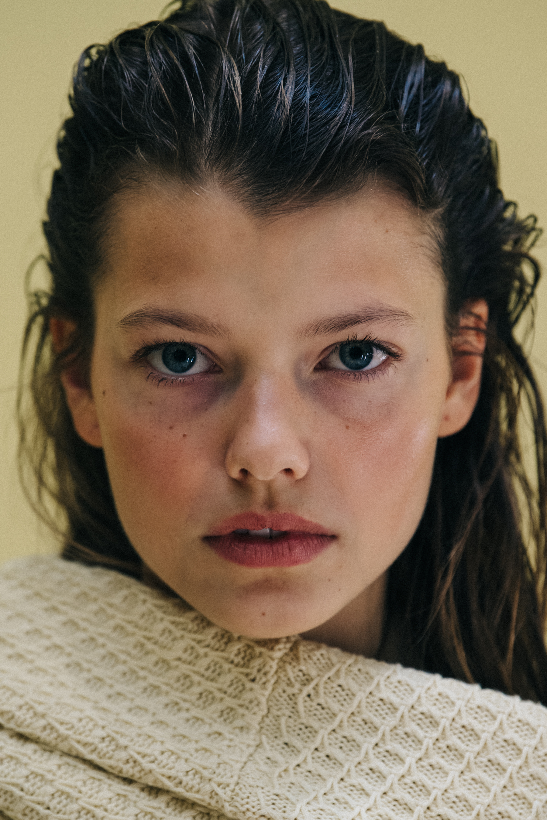 Mathilde Sophie Hess Henning backstage at Holzweiler