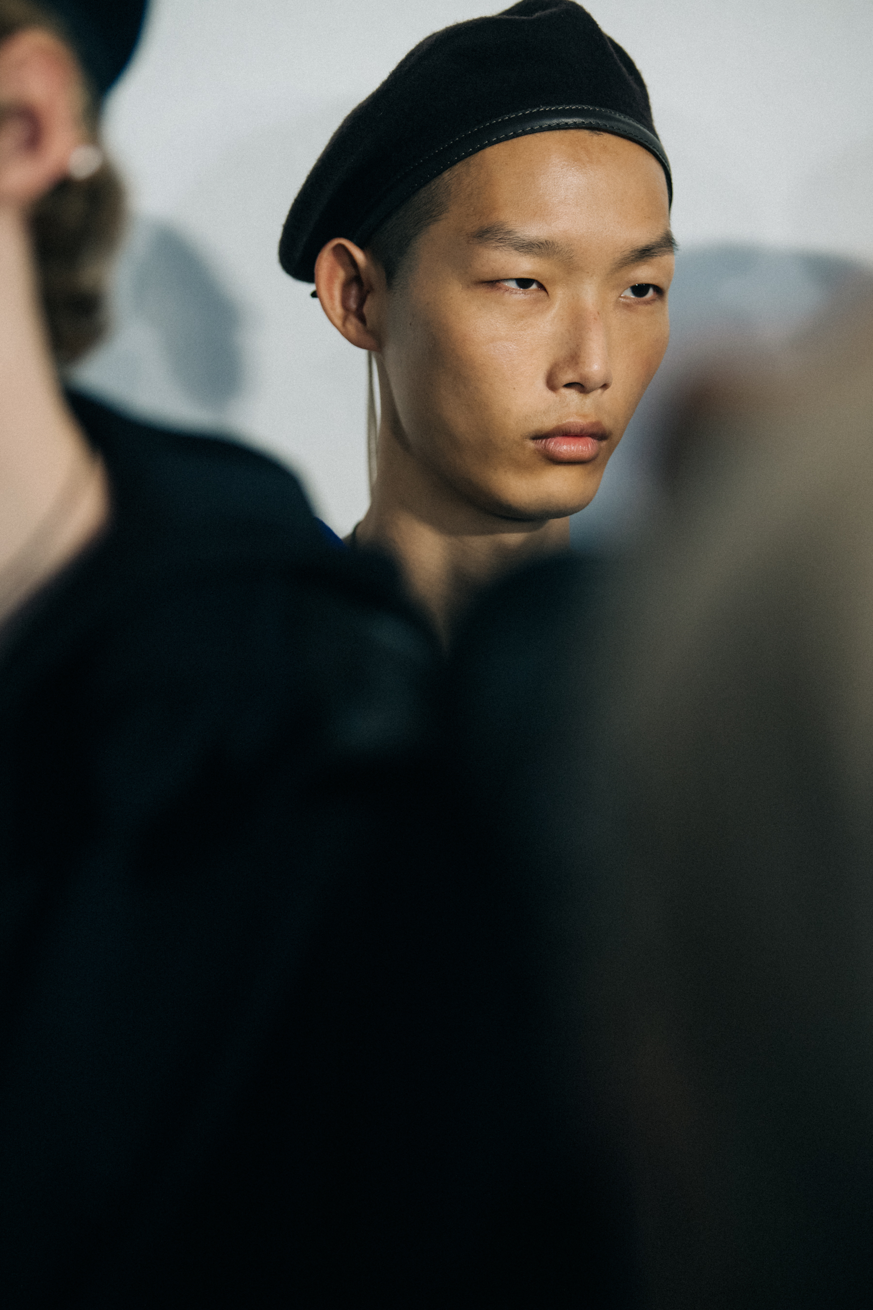 Su Min Kim backstage at Ann Demeulemeester