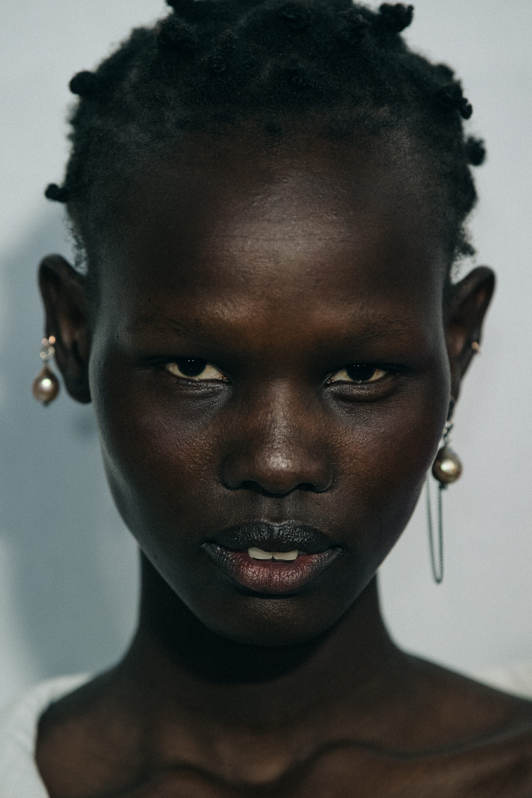Shanelle Nyasiase backstage at Ann Demeulemeester