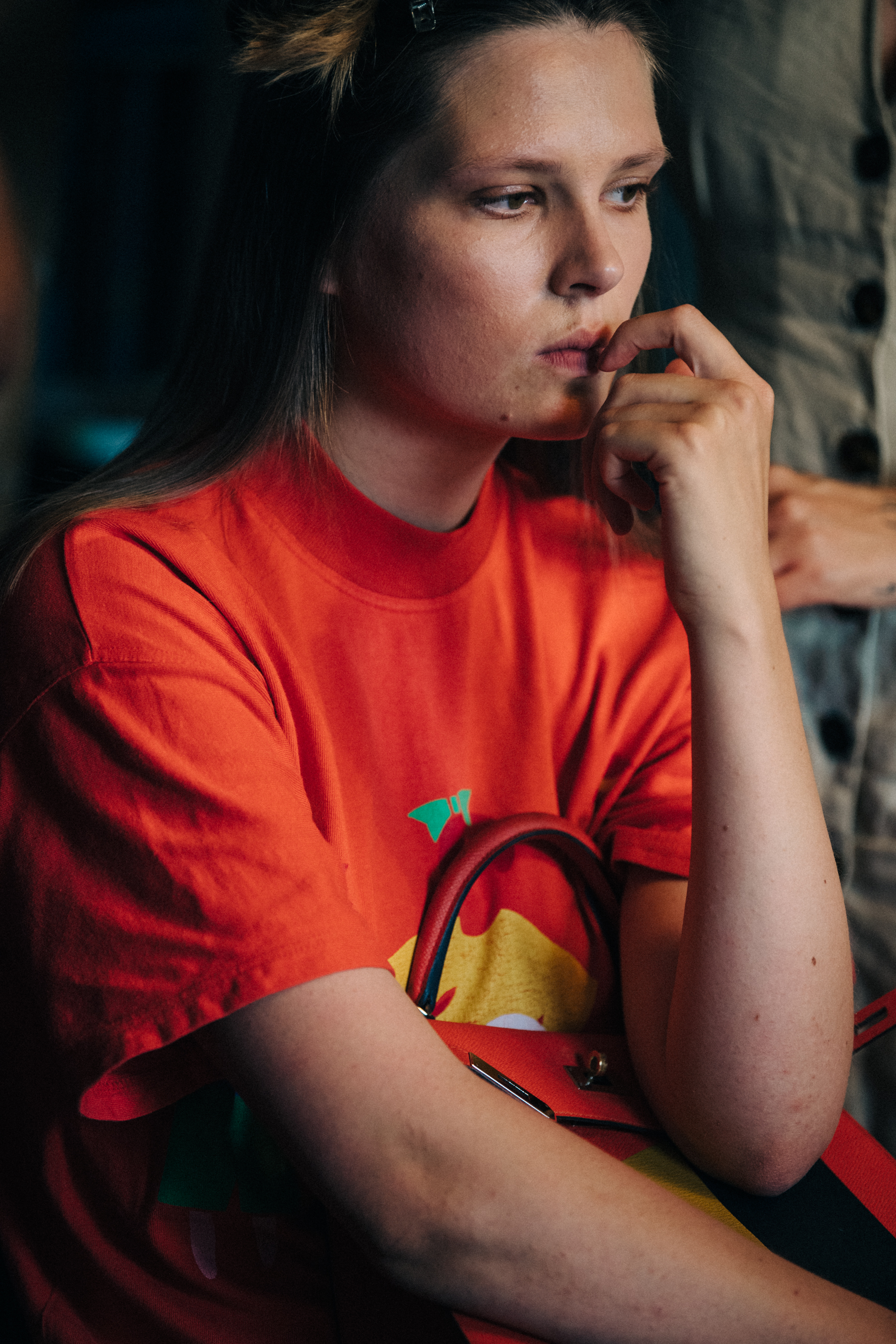 Caroline Brasch Nielsen backstage at Soulland