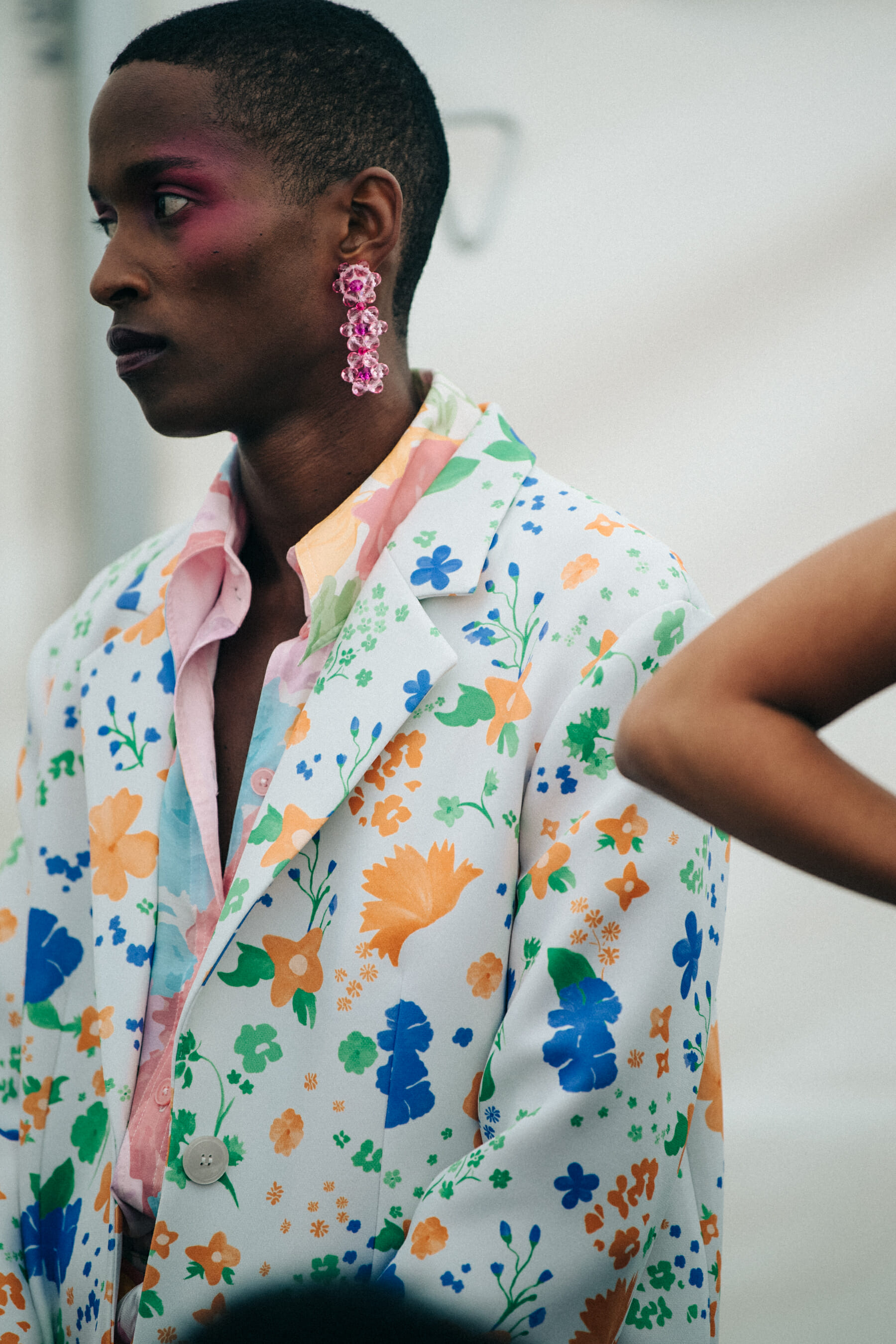 Shami Ezra backstage at Stine Goya