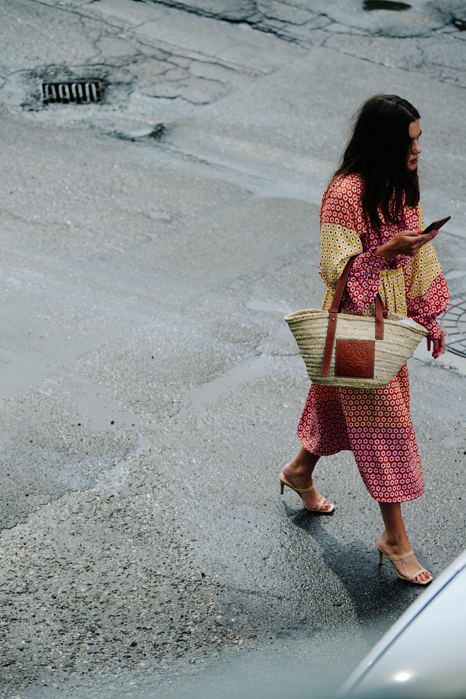 Woman carrying Loewe bag