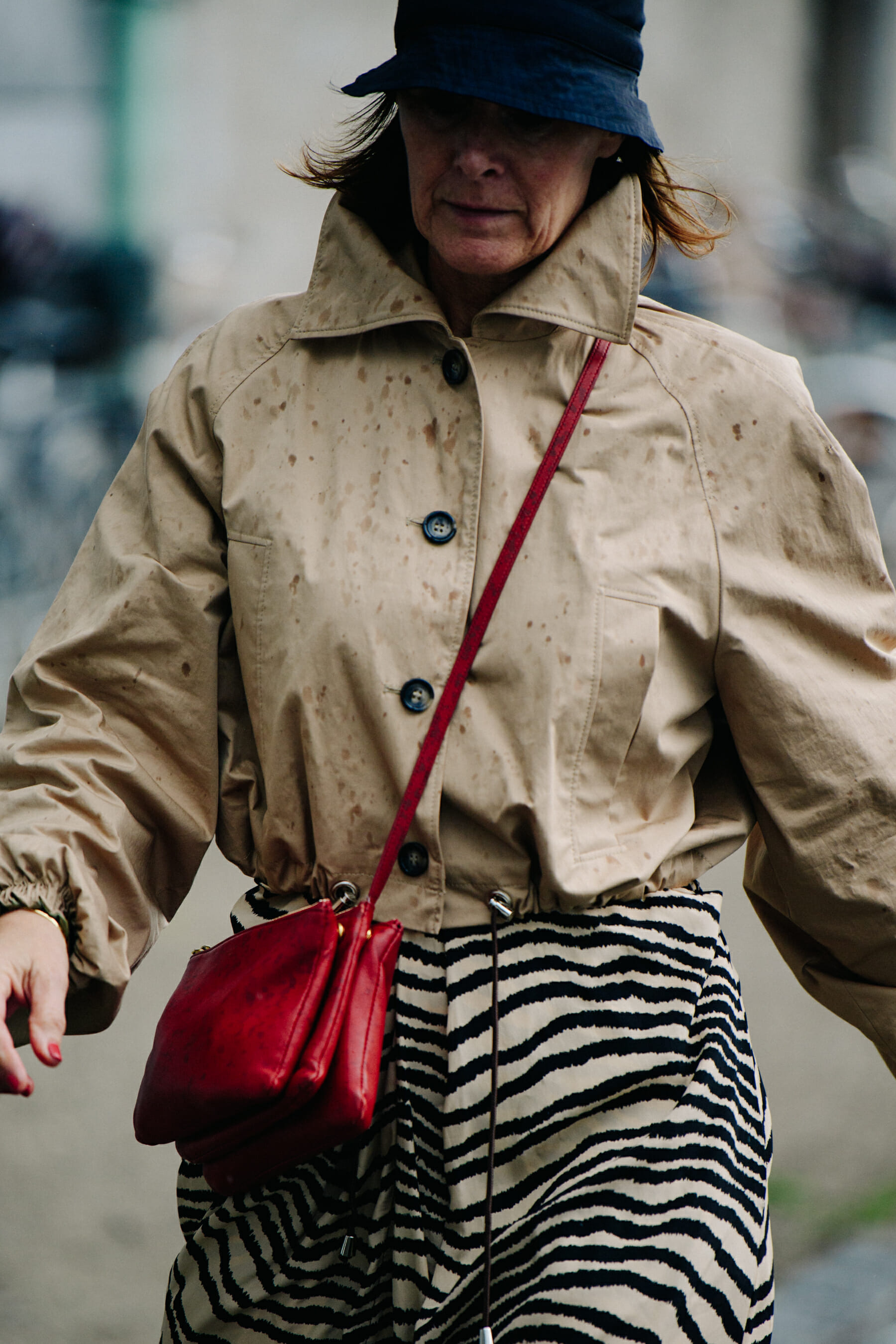 Woman wearing brown outfit