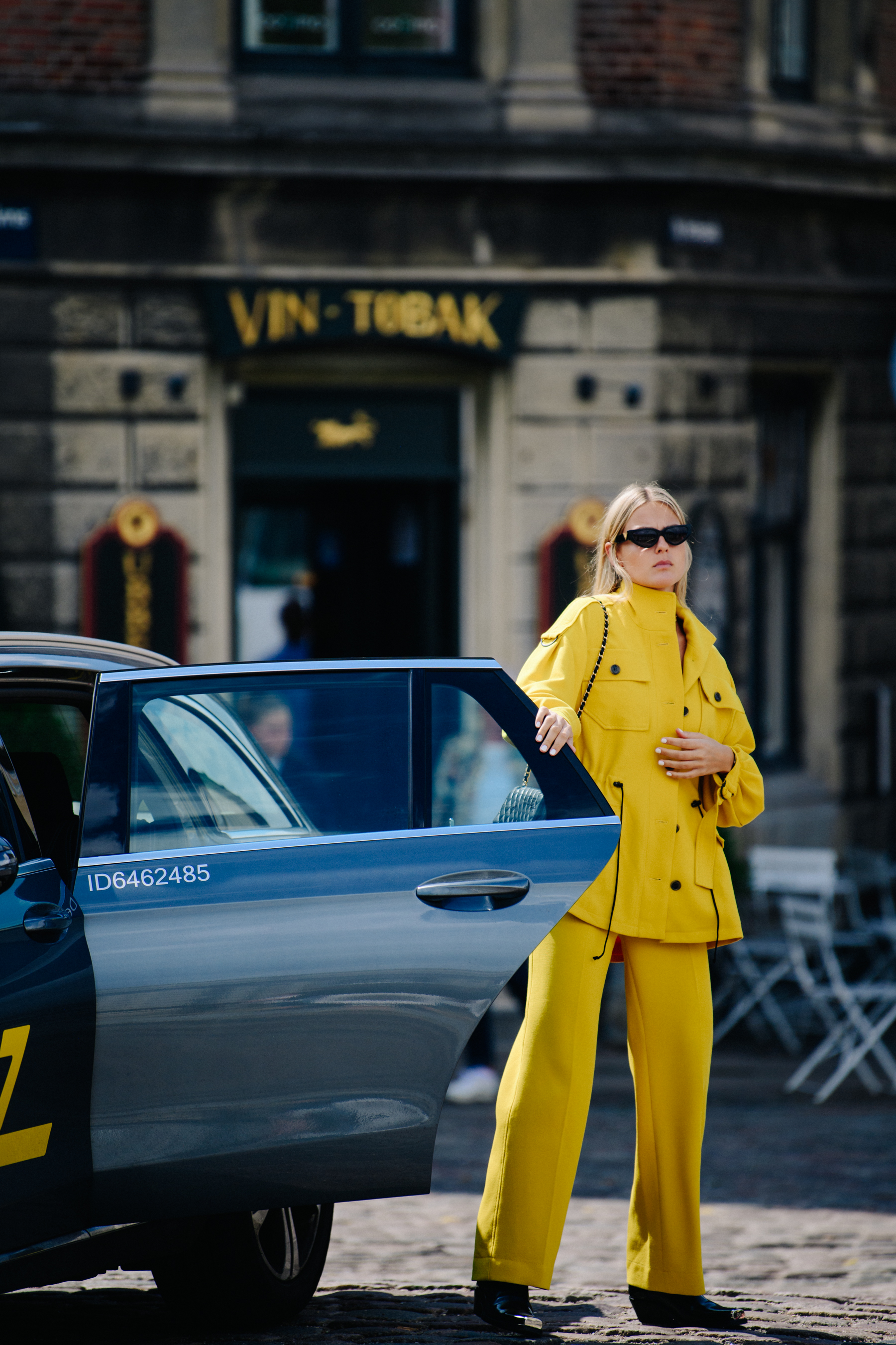 Woman wearing yellow outfit